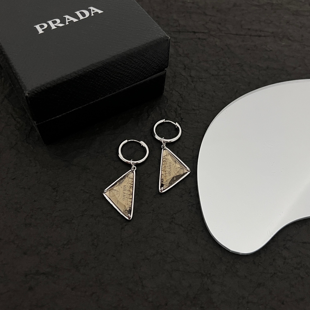 Prada Stone Jewels Pendant Earring - PerfectKickZ