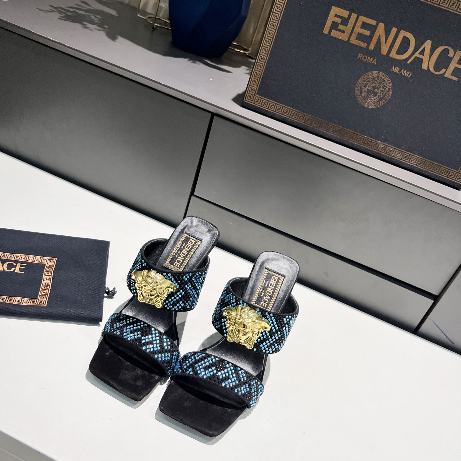 Versace Fendace  FF Jacquard Mules - PerfectKickZ