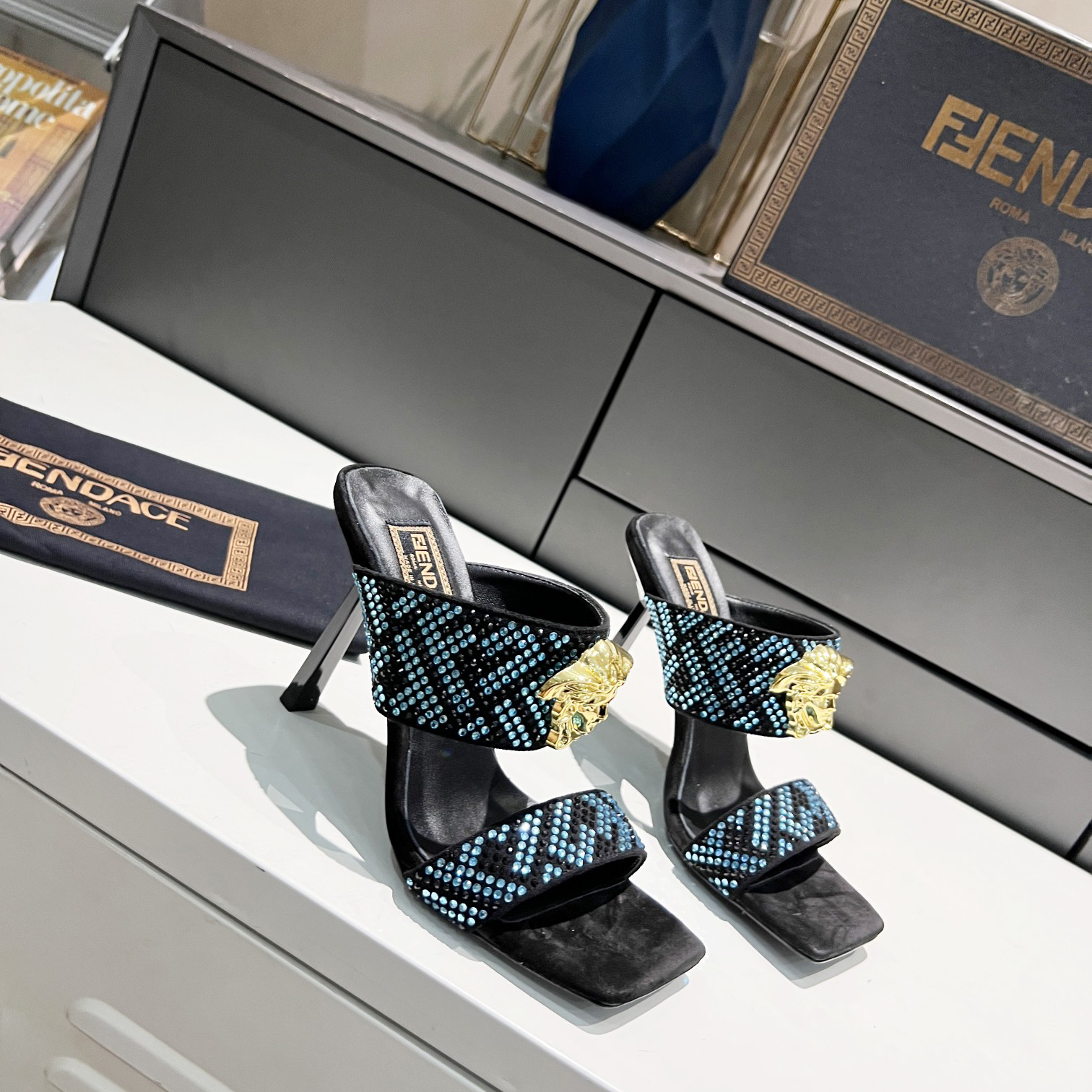Versace Fendace  FF Jacquard Mules - PerfectKickZ