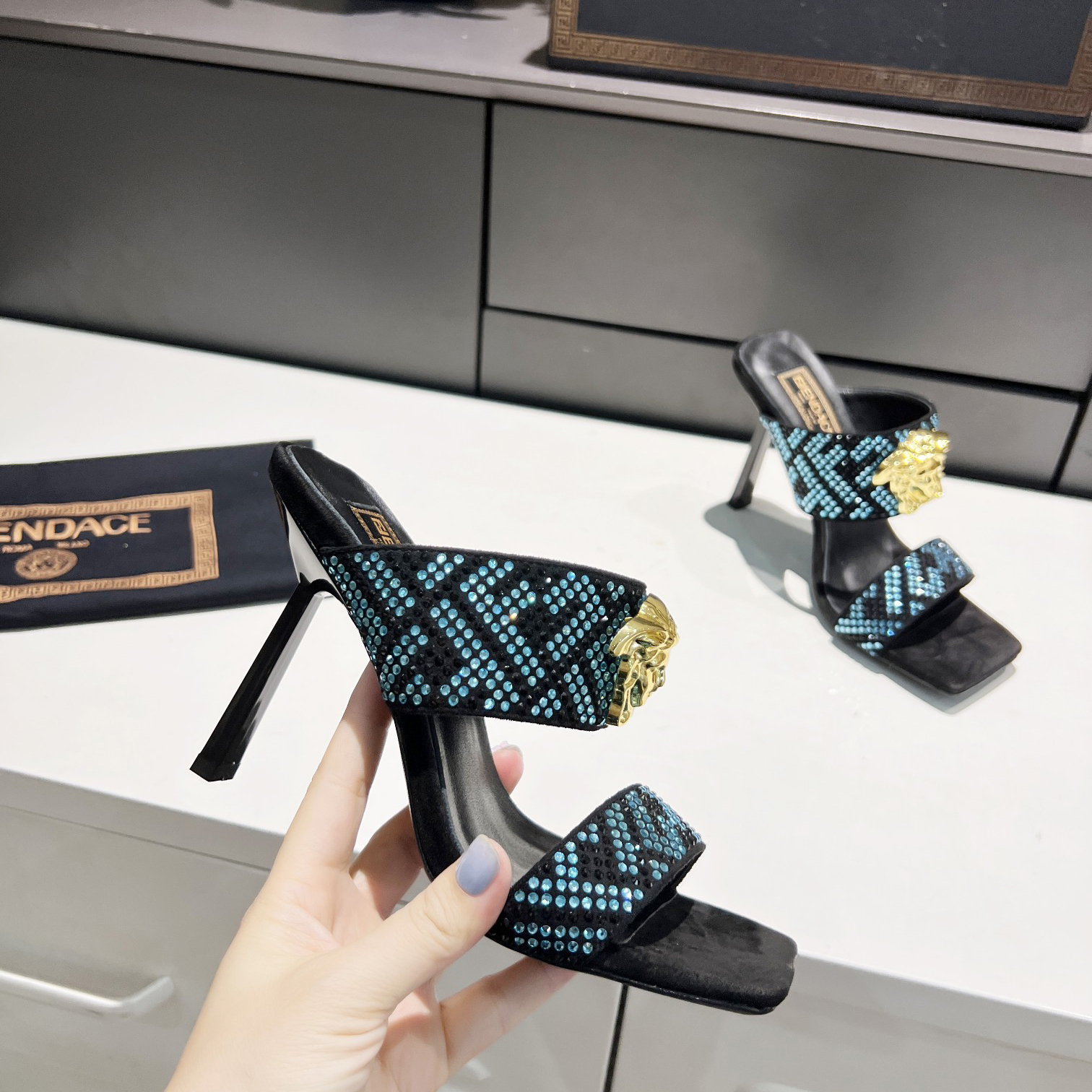 Versace Fendace  FF Jacquard Mules - PerfectKickZ