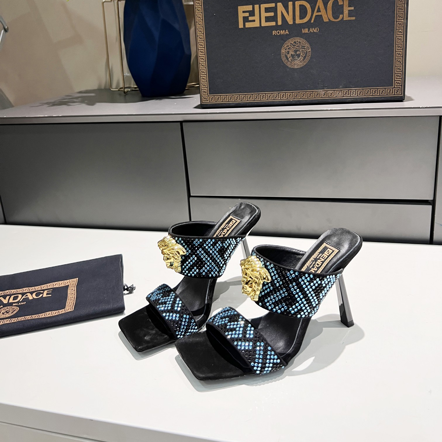 Versace Fendace  FF Jacquard Mules - PerfectKickZ