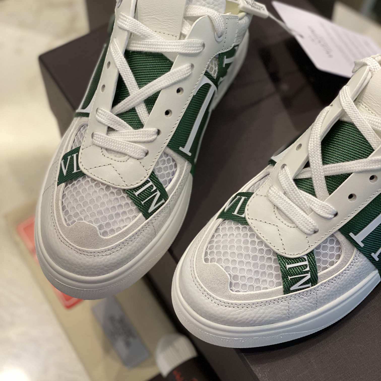 Valenti  VL7N Low-Top Sneakers In Calfskin And Mesh Fabric With Bands - PerfectKickZ