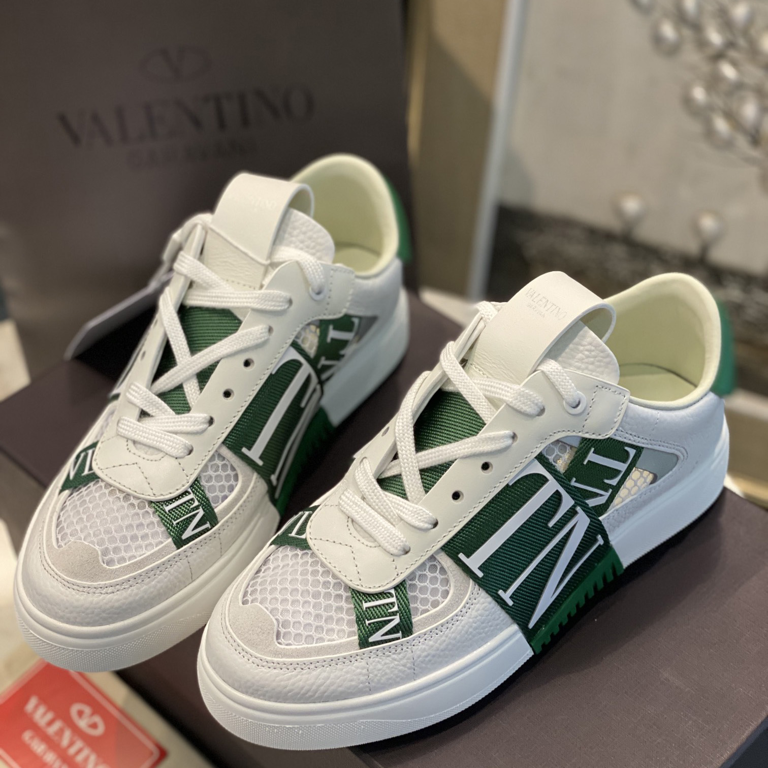 Valenti  VL7N Low-Top Sneakers In Calfskin And Mesh Fabric With Bands - PerfectKickZ