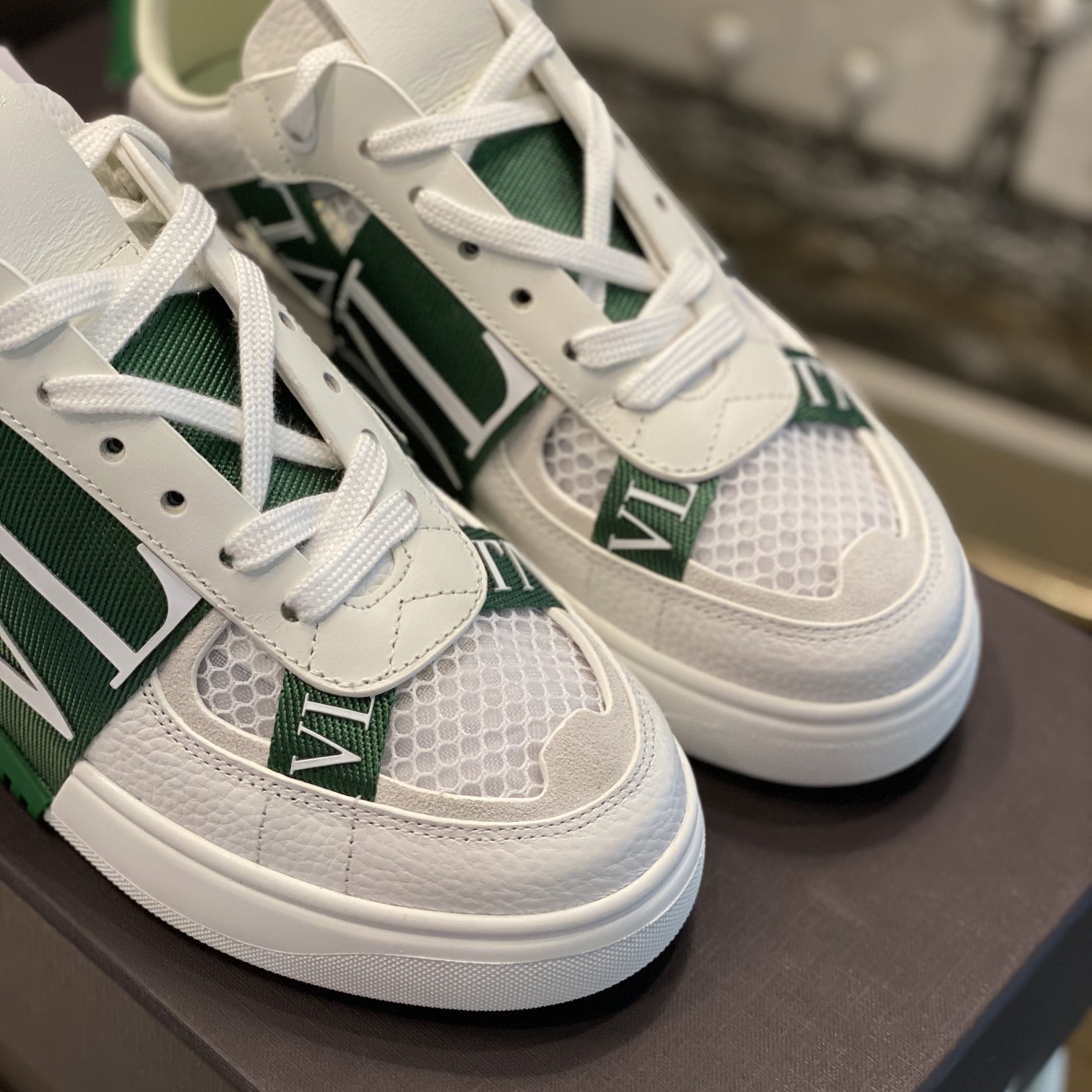 Valenti  VL7N Low-Top Sneakers In Calfskin And Mesh Fabric With Bands - PerfectKickZ