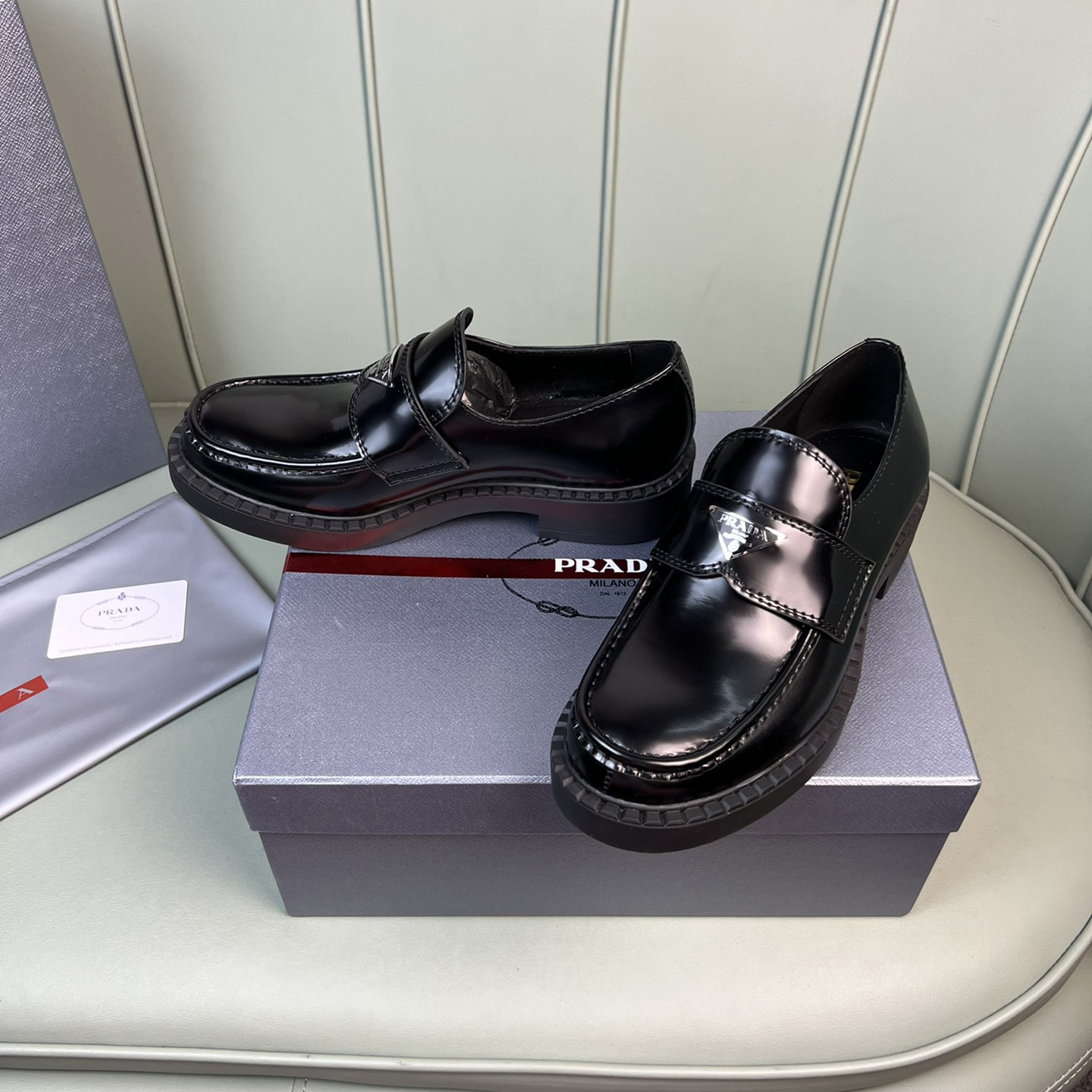Prada Chocolate Sharp Brushed Leather Pointed Loafers - PerfectKickZ