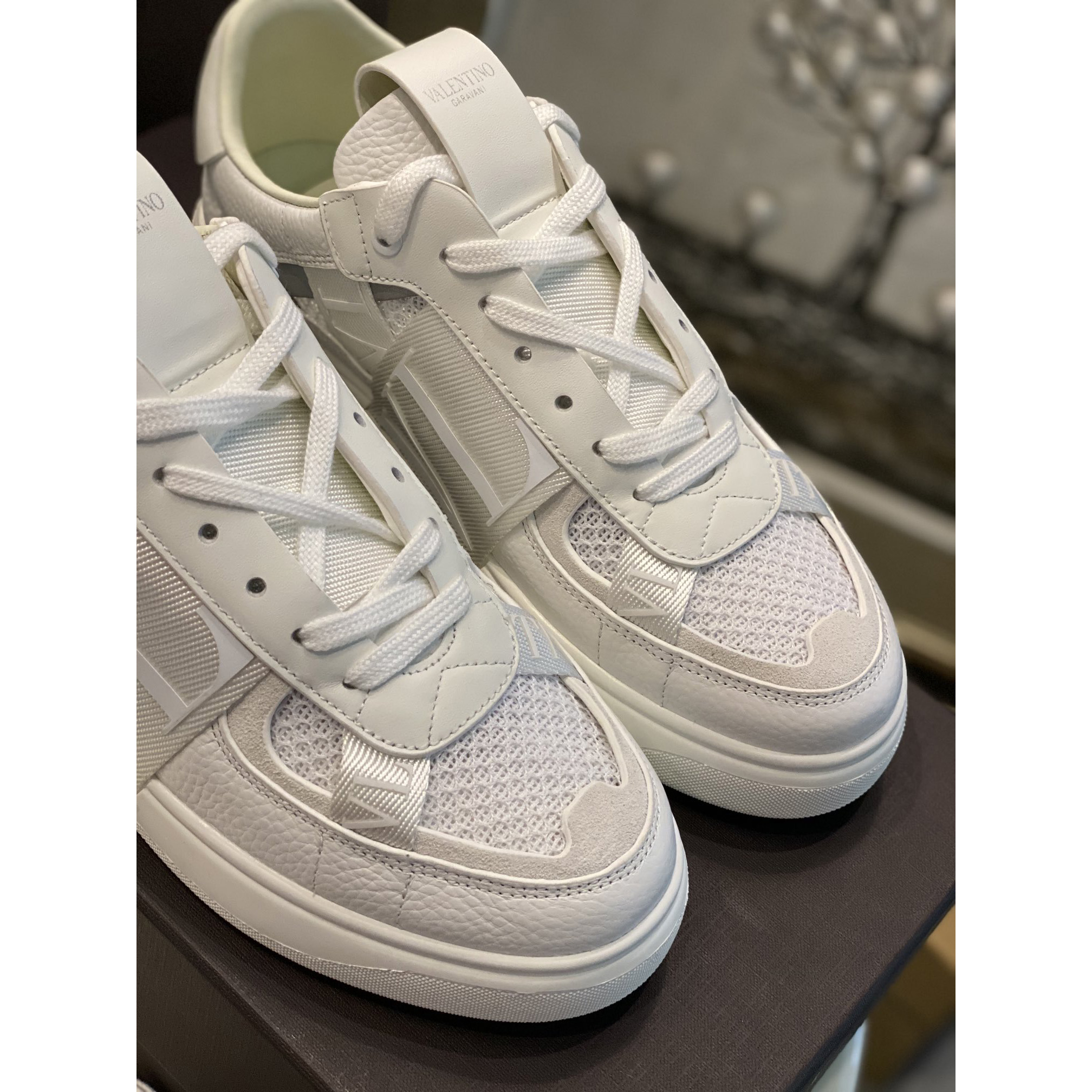 Valenti VL7N Low-Top Sneakers In Calfskin And Mesh Fabric With Bands - PerfectKickZ