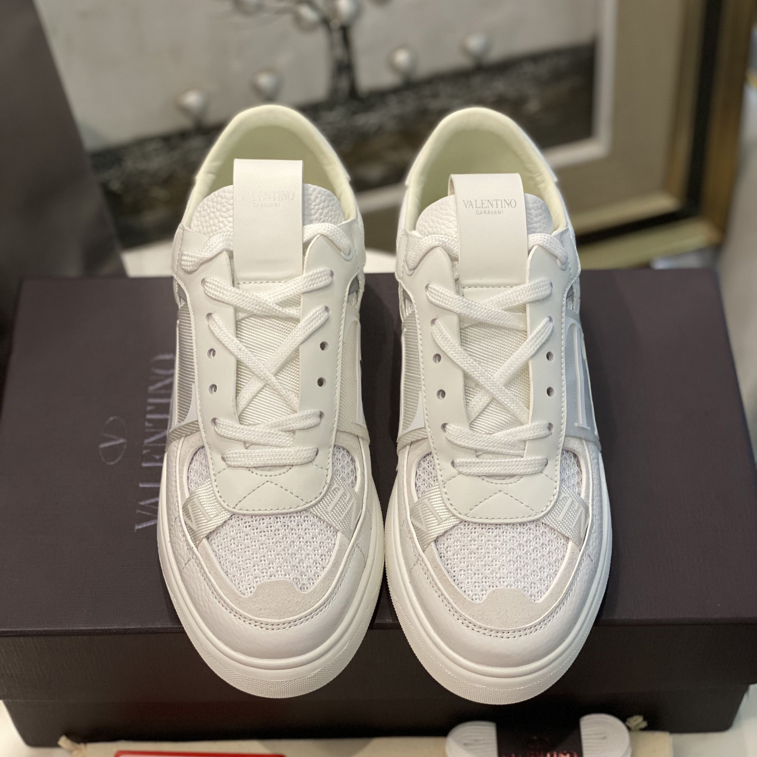 Valenti VL7N Low-Top Sneakers In Calfskin And Mesh Fabric With Bands - PerfectKickZ
