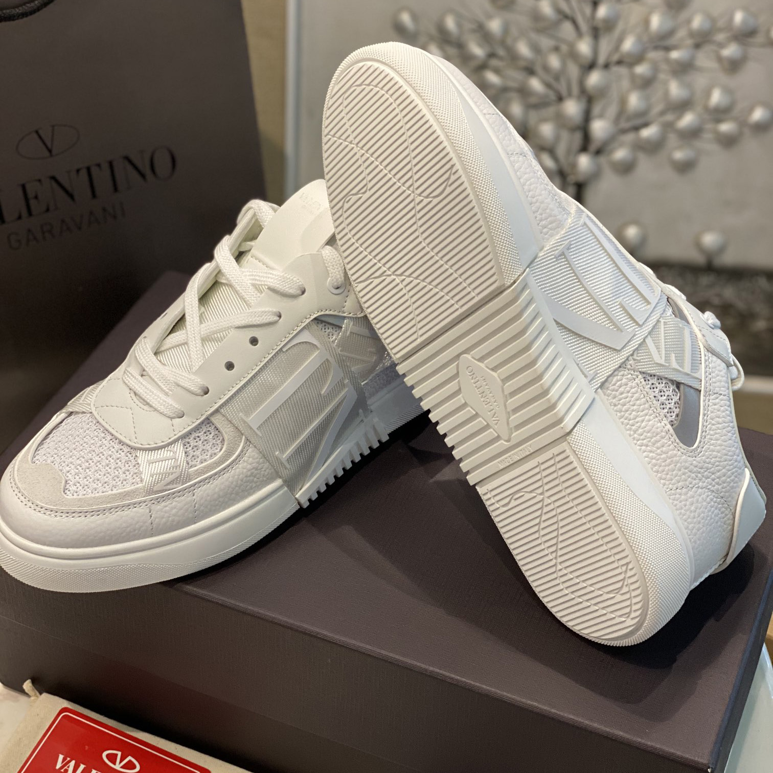 Valenti VL7N Low-Top Sneakers In Calfskin And Mesh Fabric With Bands - PerfectKickZ
