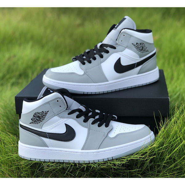 Air Jordan 1 Mid “Light Smoke Grey” Sneaker - PerfectKickZ