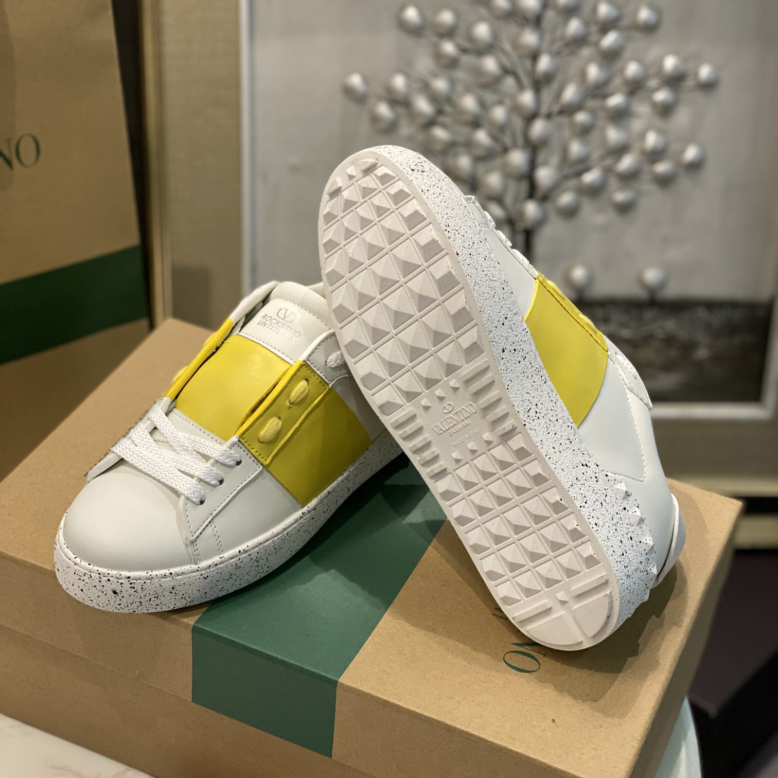 Valenti Open For A Change Sneaker In Bio-Based Material In White/Lemon Cream - PerfectKickZ