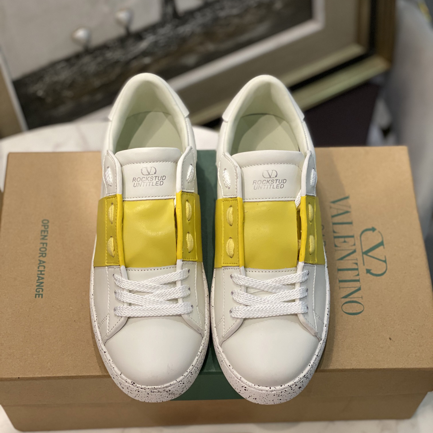 Valenti Open For A Change Sneaker In Bio-Based Material In White/Lemon Cream - PerfectKickZ