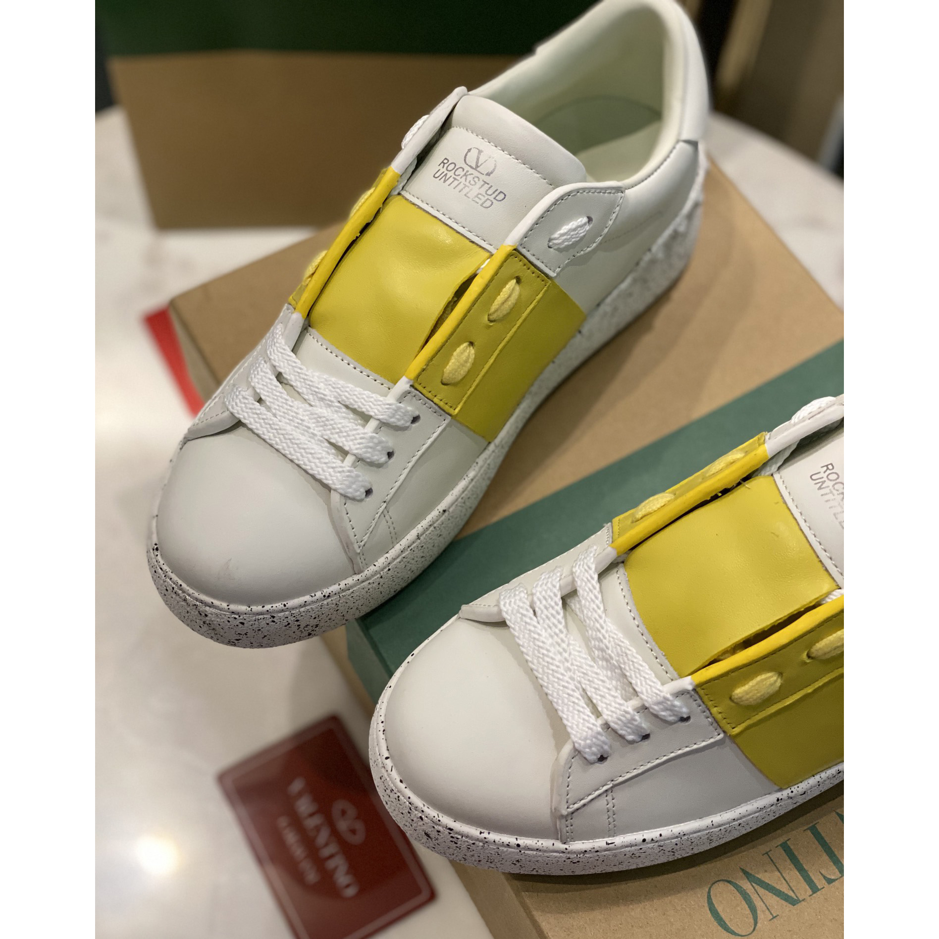 Valenti Open For A Change Sneaker In Bio-Based Material In White/Lemon Cream - PerfectKickZ