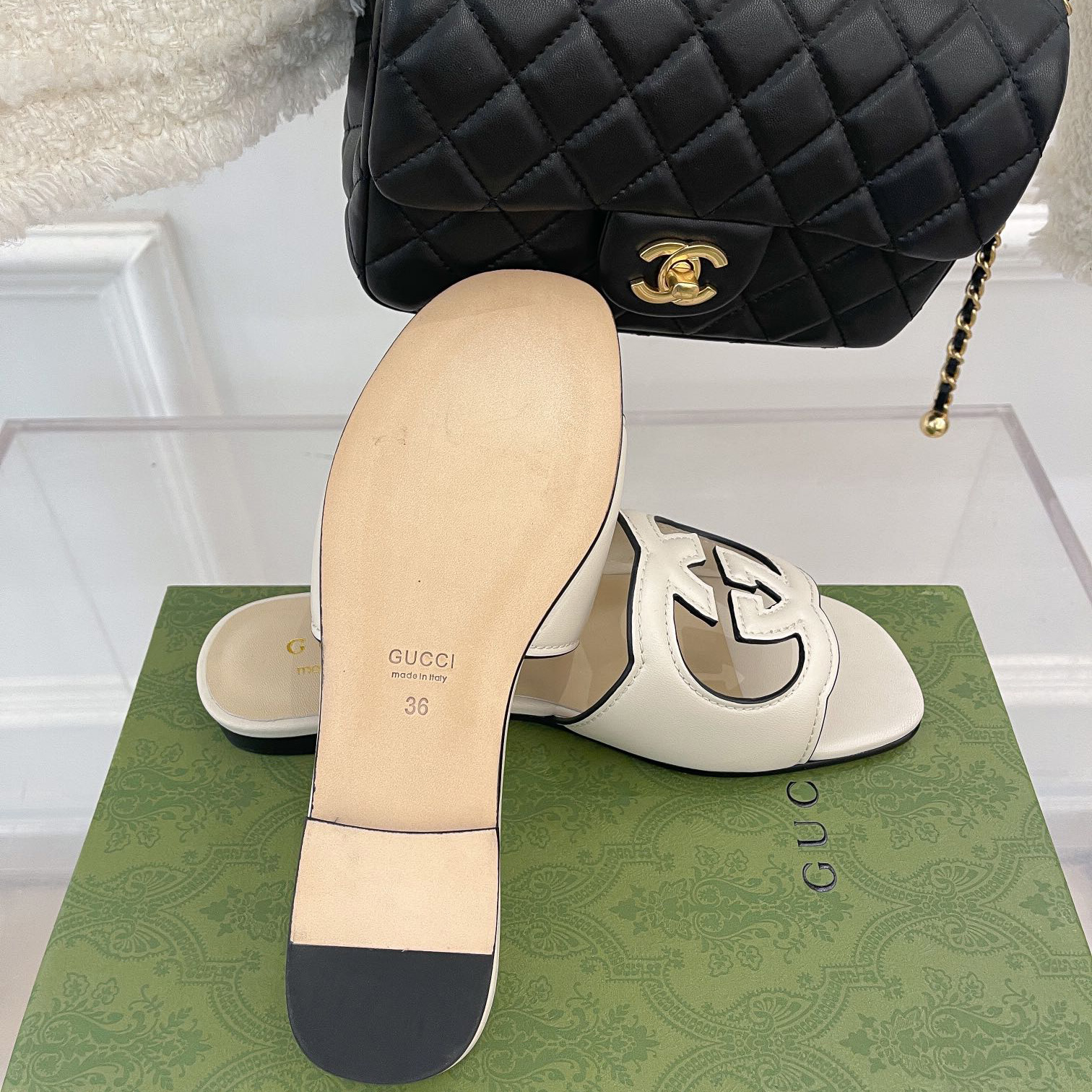 Gucci Women's Interlocking G Cut-Out Slide Sandal - PerfectKickZ