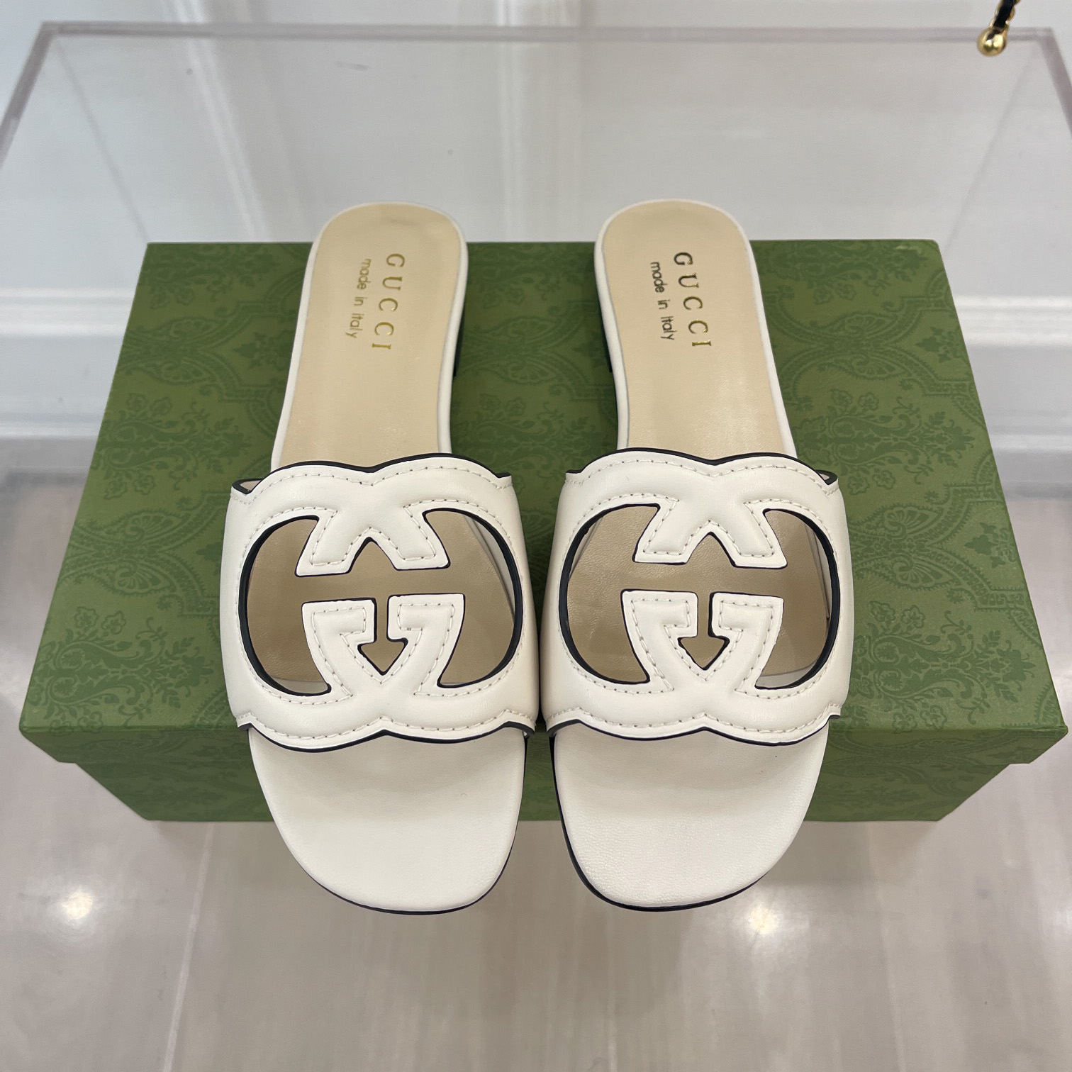 Gucci Women's Interlocking G Cut-Out Slide Sandal - PerfectKickZ