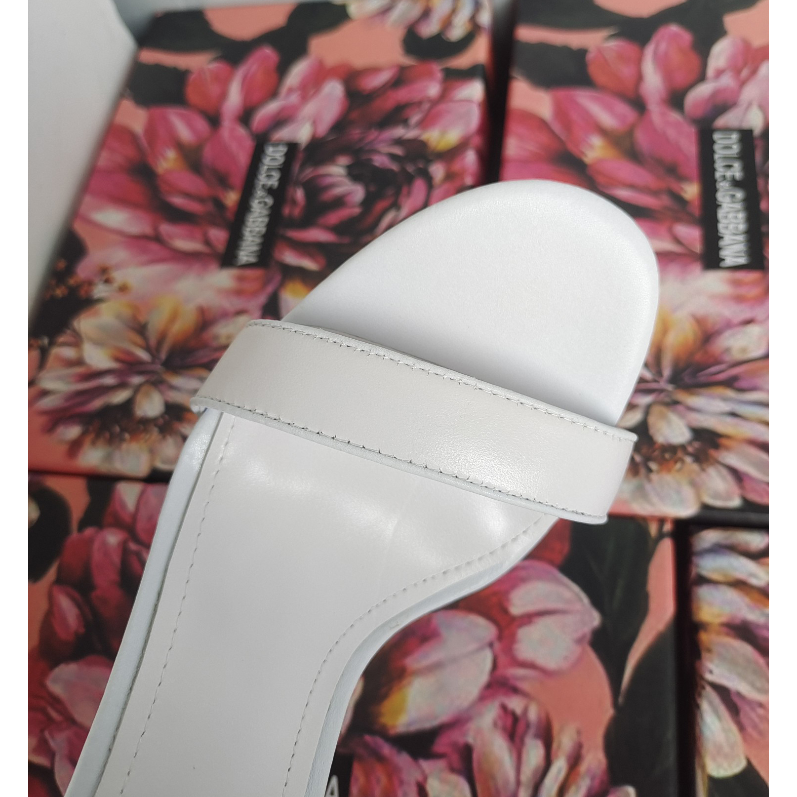 Dolce & Gabbana Nappa Leather Sandals With Baroque DG Heel - PerfectKickZ