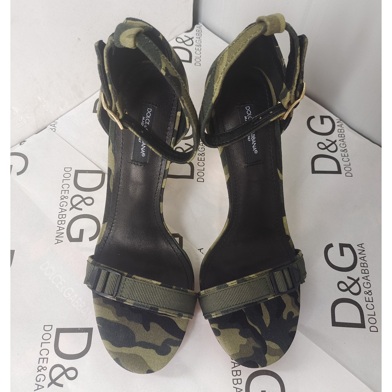 Dolce & Gabbana  Baroque DG Sandals In Camouflage Patchwork - PerfectKickZ