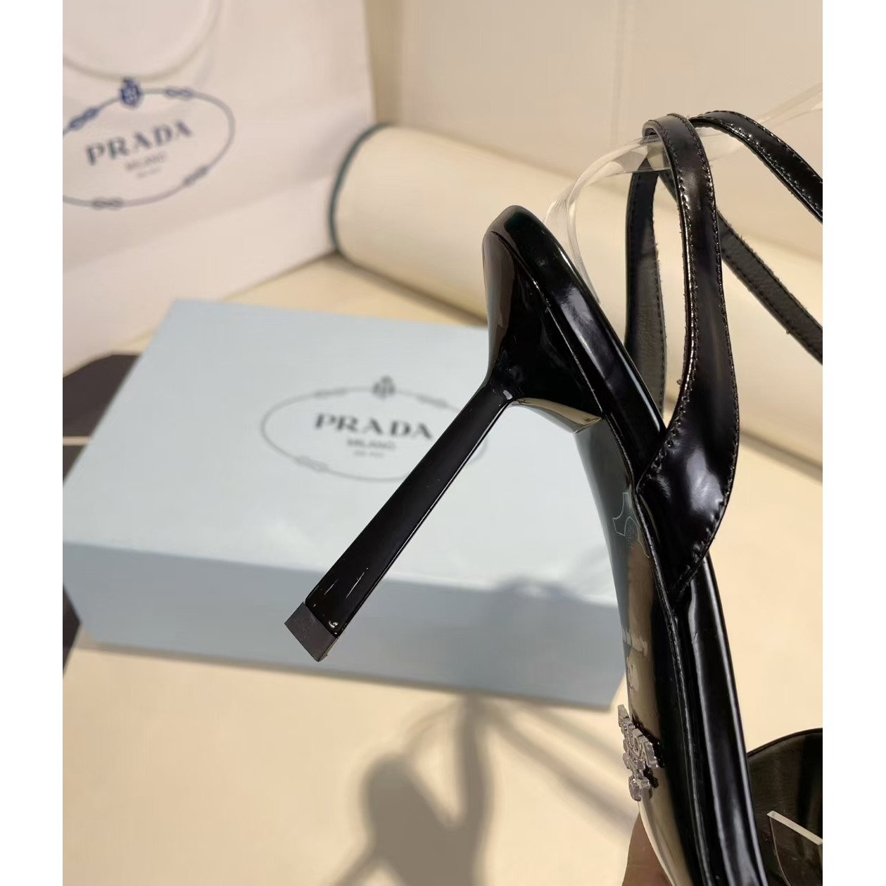 Prada Patent Leather Sling-Back Pumps - PerfectKickZ