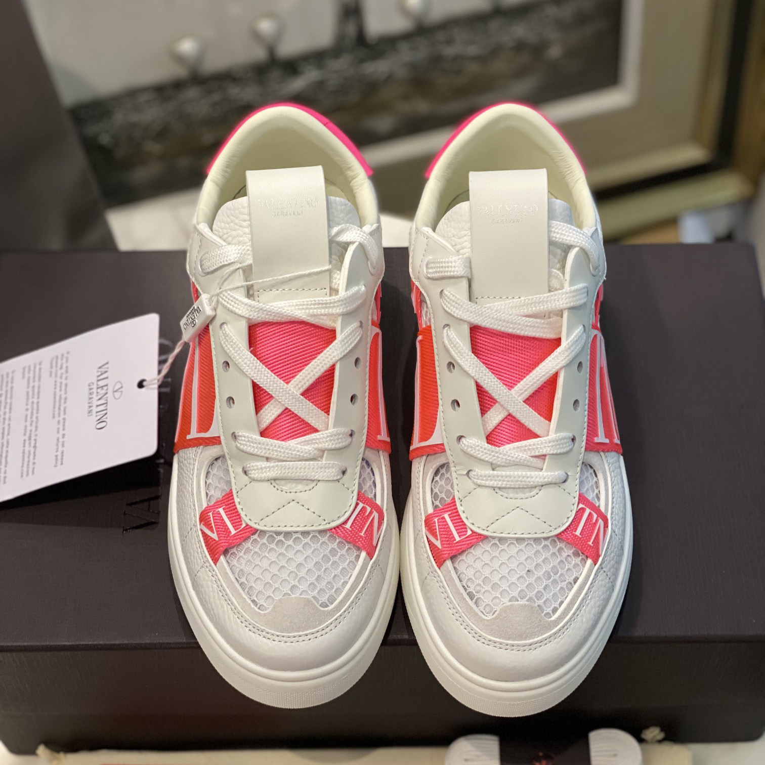 Valenti Low-Top Calfskin And Mesh VL7N Sneaker With Bands - PerfectKickZ