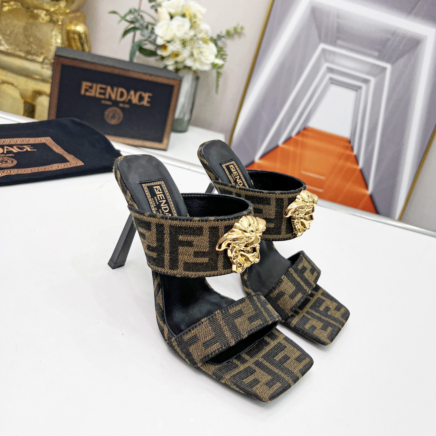 Versace Fendace  FF Jacquard Mules - PerfectKickZ