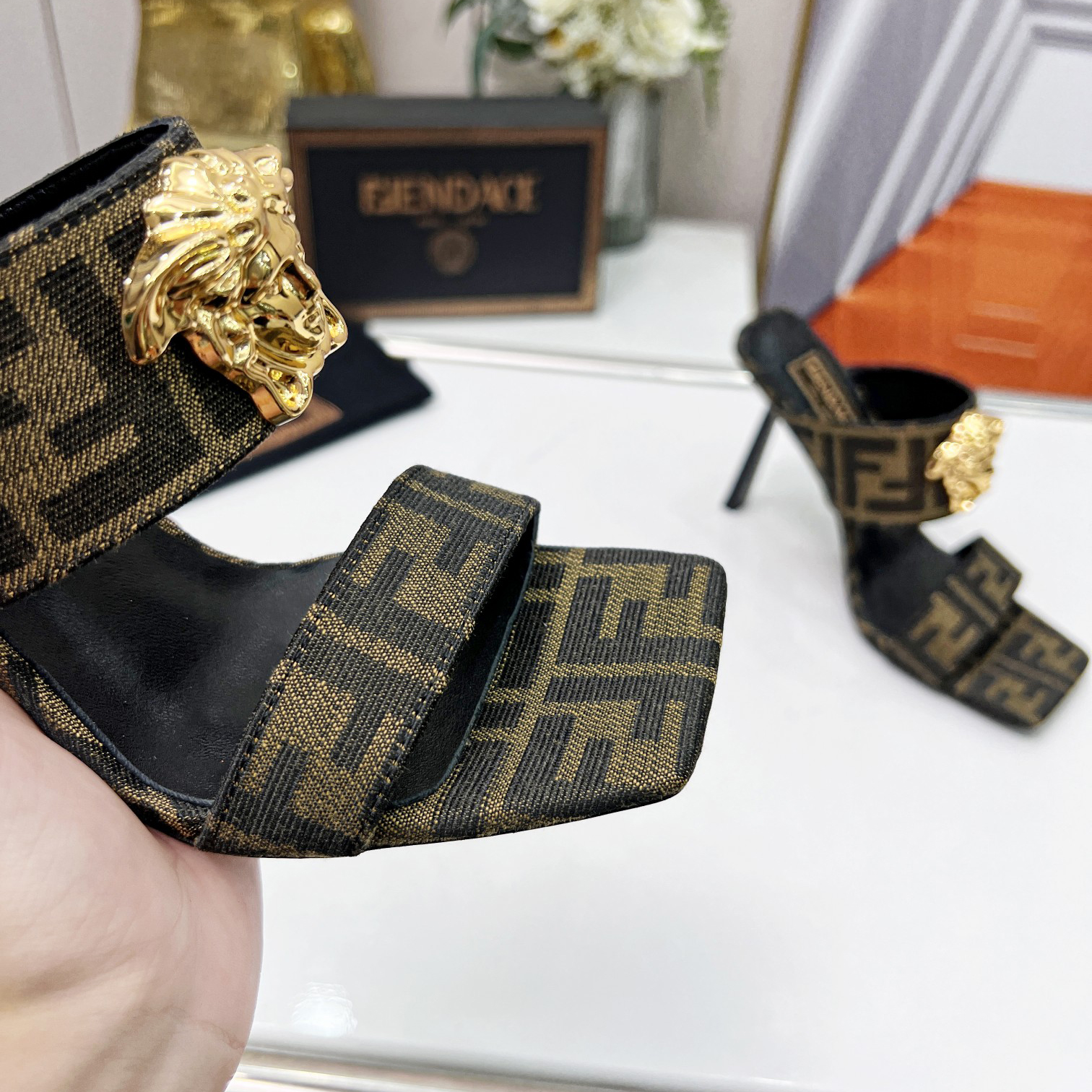 Versace Fendace  FF Jacquard Mules - PerfectKickZ