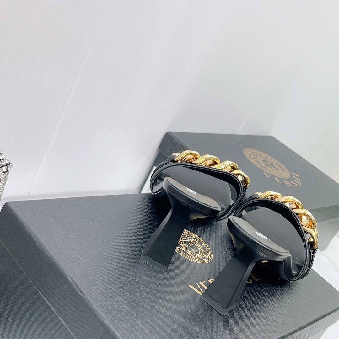 Versace Chain Mid-Heel Sandals— Heel height：70mm - PerfectKickZ