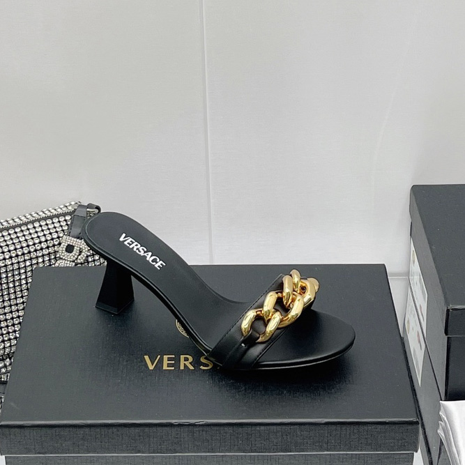 Versace Chain Mid-Heel Sandals— Heel height：70mm - PerfectKickZ