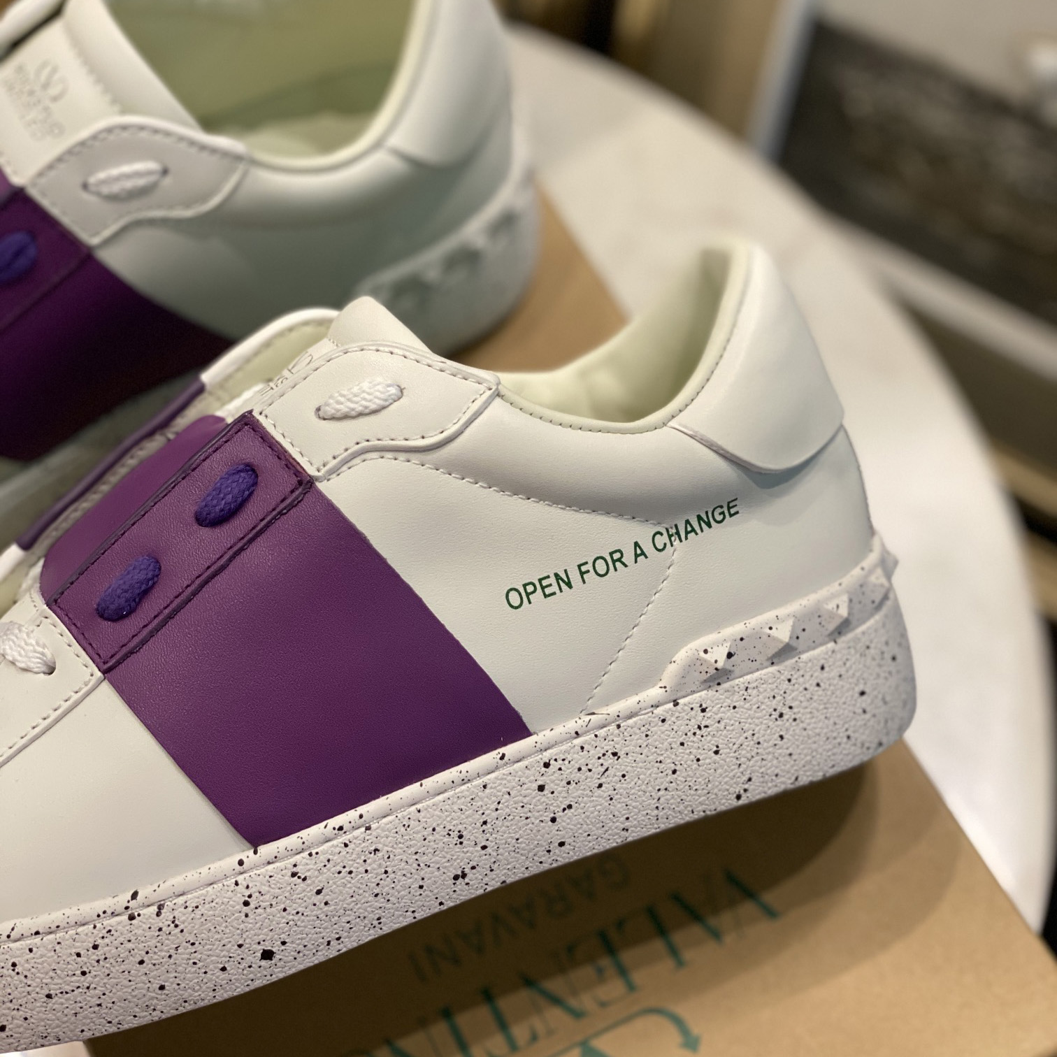 Valenti Open For A Change Sneaker In Bio-Based Material In White/Sunset Purple - PerfectKickZ