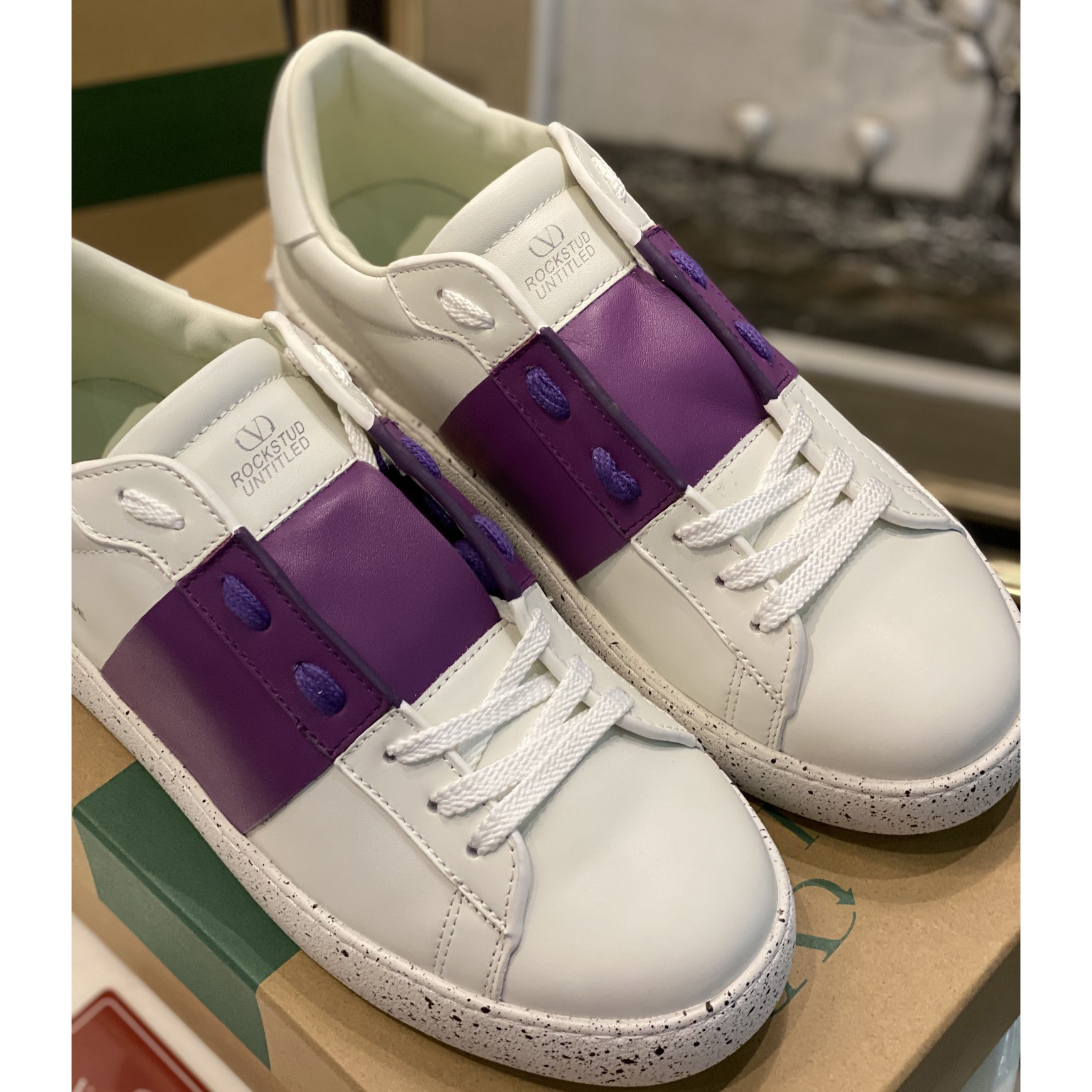 Valenti Open For A Change Sneaker In Bio-Based Material In White/Sunset Purple - PerfectKickZ