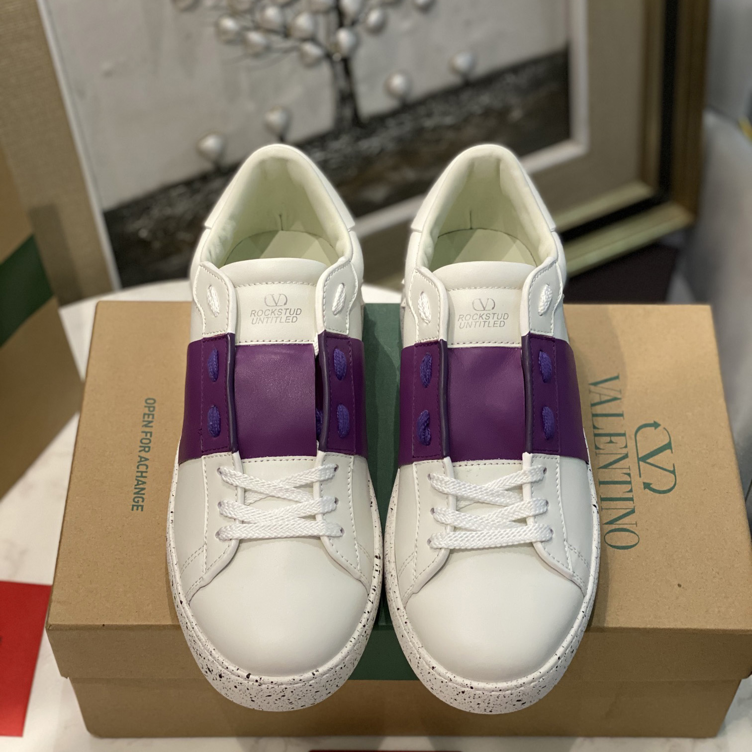 Valenti Open For A Change Sneaker In Bio-Based Material In White/Sunset Purple - PerfectKickZ