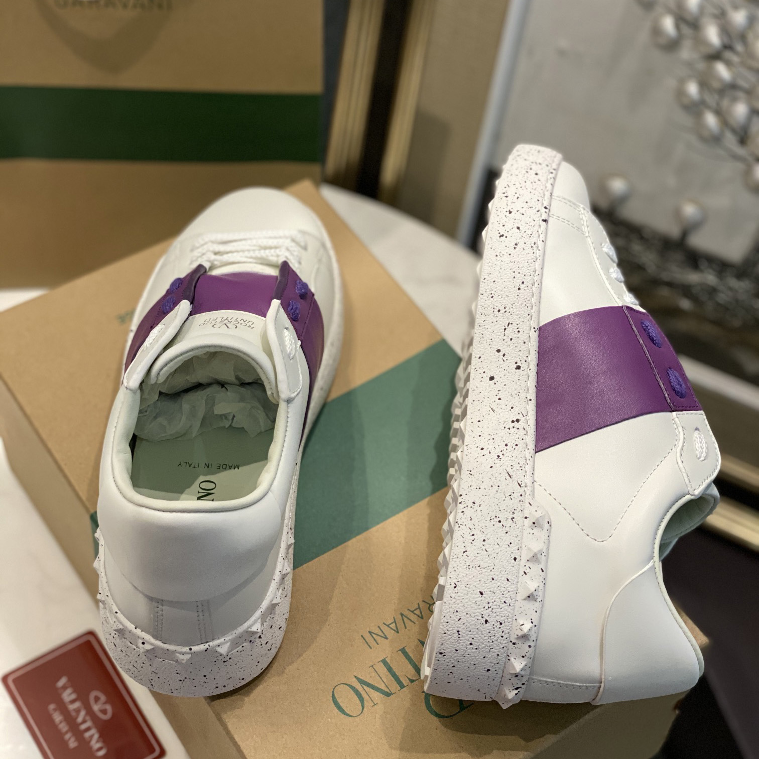 Valenti Open For A Change Sneaker In Bio-Based Material In White/Sunset Purple - PerfectKickZ