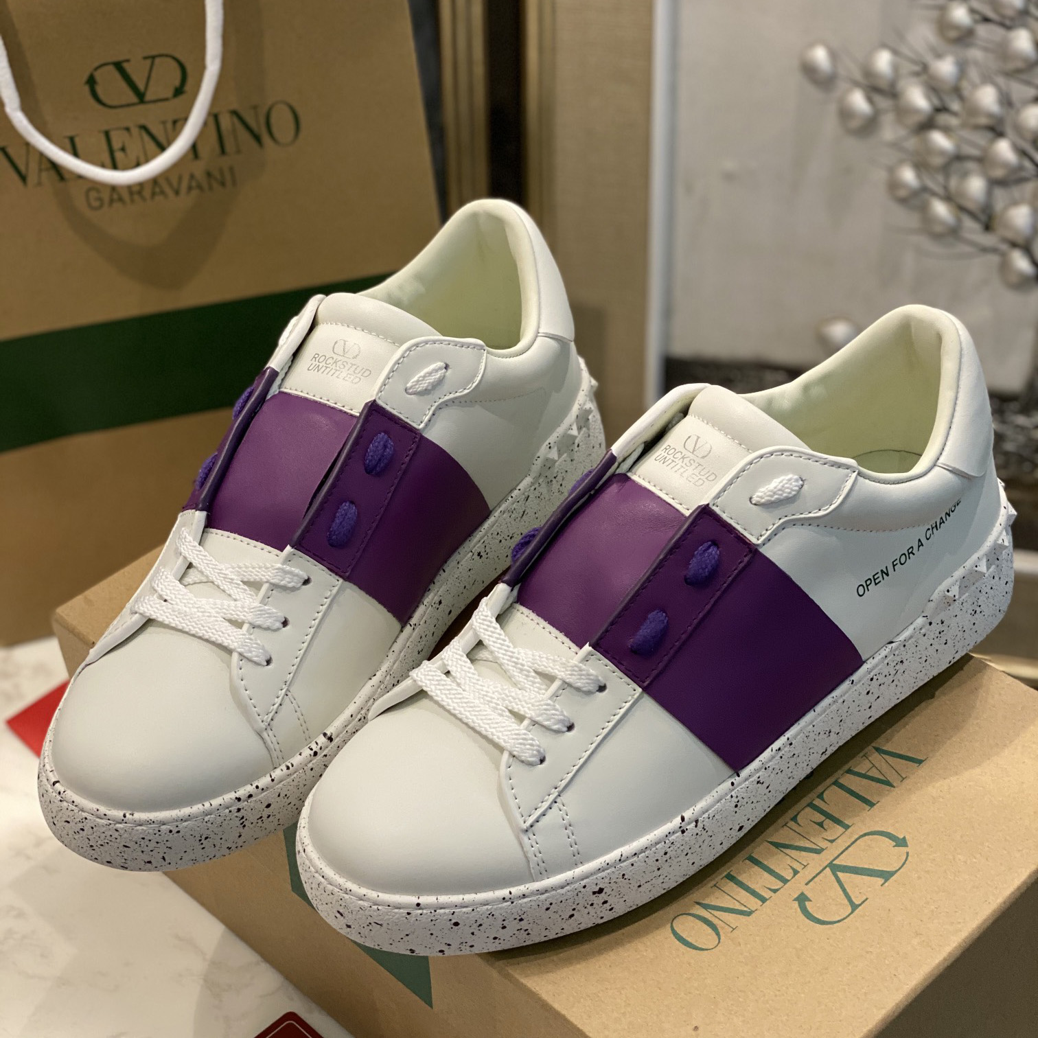 Valenti Open For A Change Sneaker In Bio-Based Material In White/Sunset Purple - PerfectKickZ