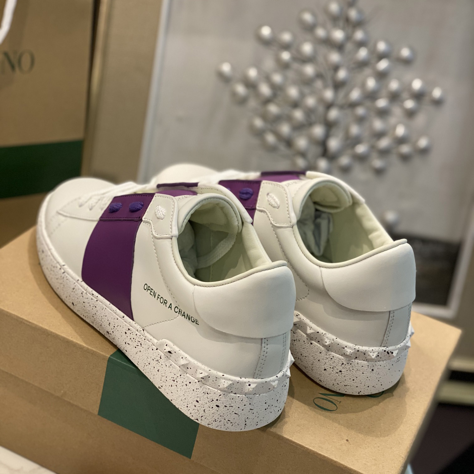 Valenti Open For A Change Sneaker In Bio-Based Material In White/Sunset Purple - PerfectKickZ