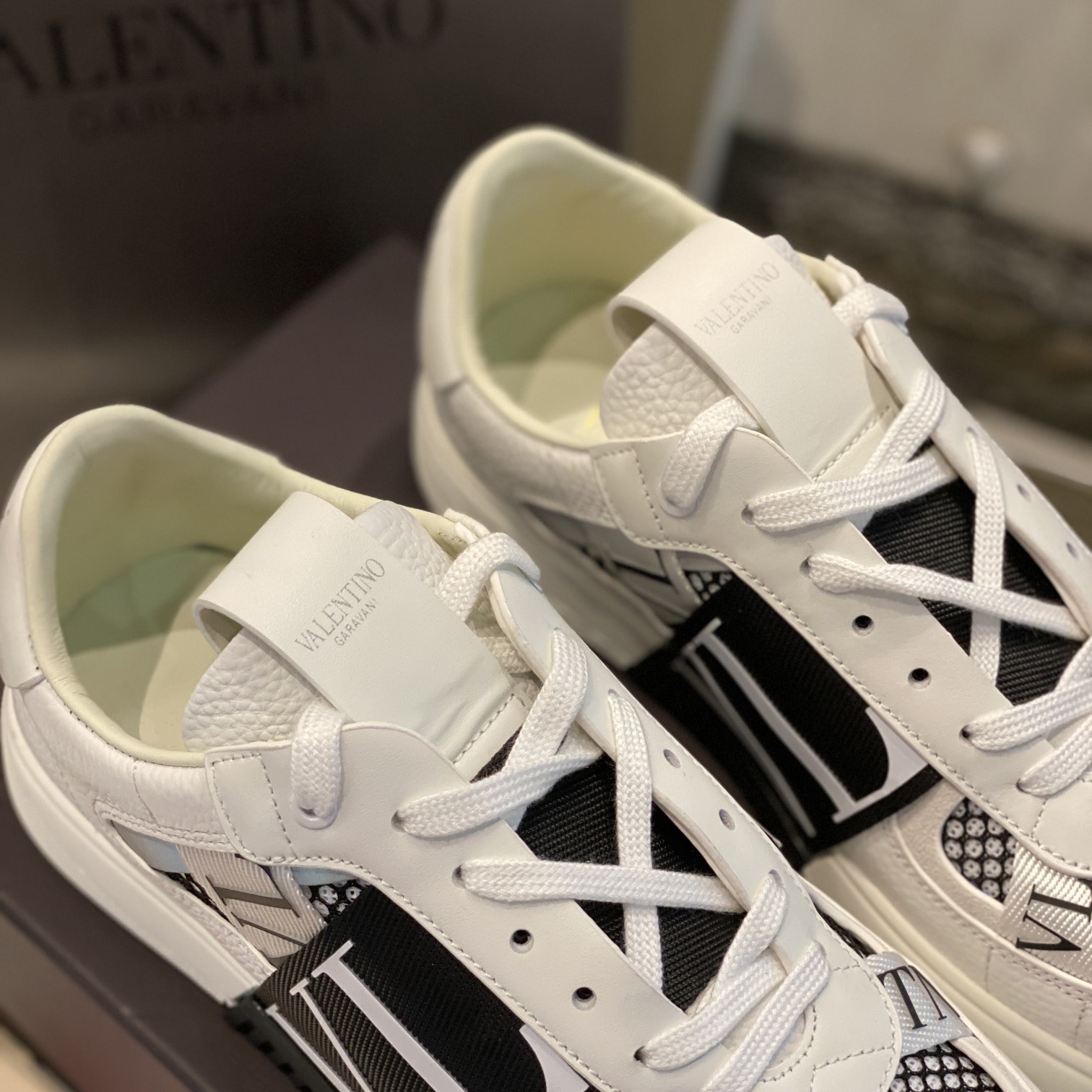 Valenti VL7N Low-Top Sneakers In Calfskin And Mesh Fabric With Bands - PerfectKickZ