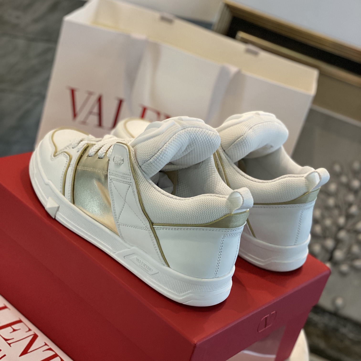 Valenti Open Skate Calfskin And Fabric Sneaker  - PerfectKickZ