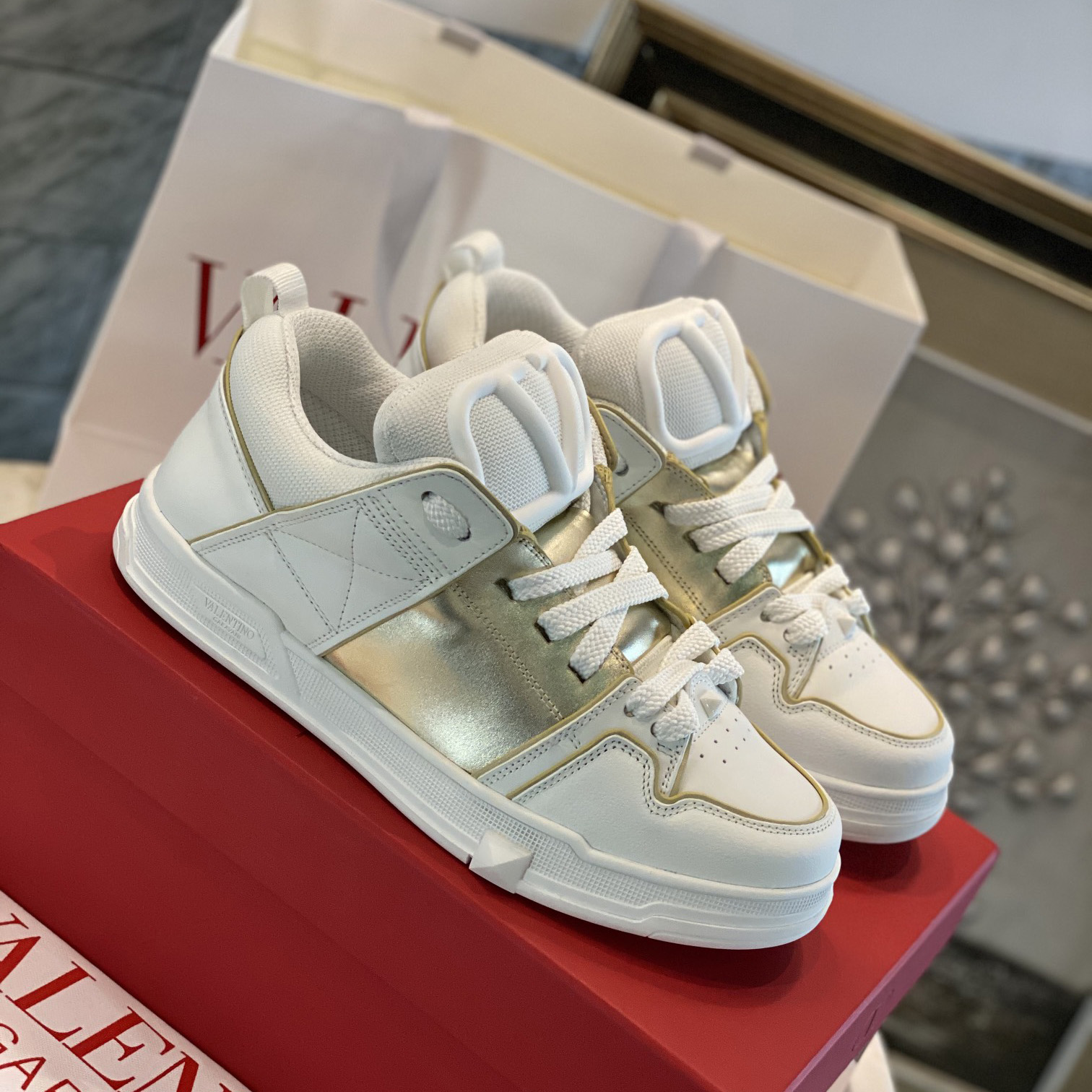 Valenti Open Skate Calfskin And Fabric Sneaker  - PerfectKickZ