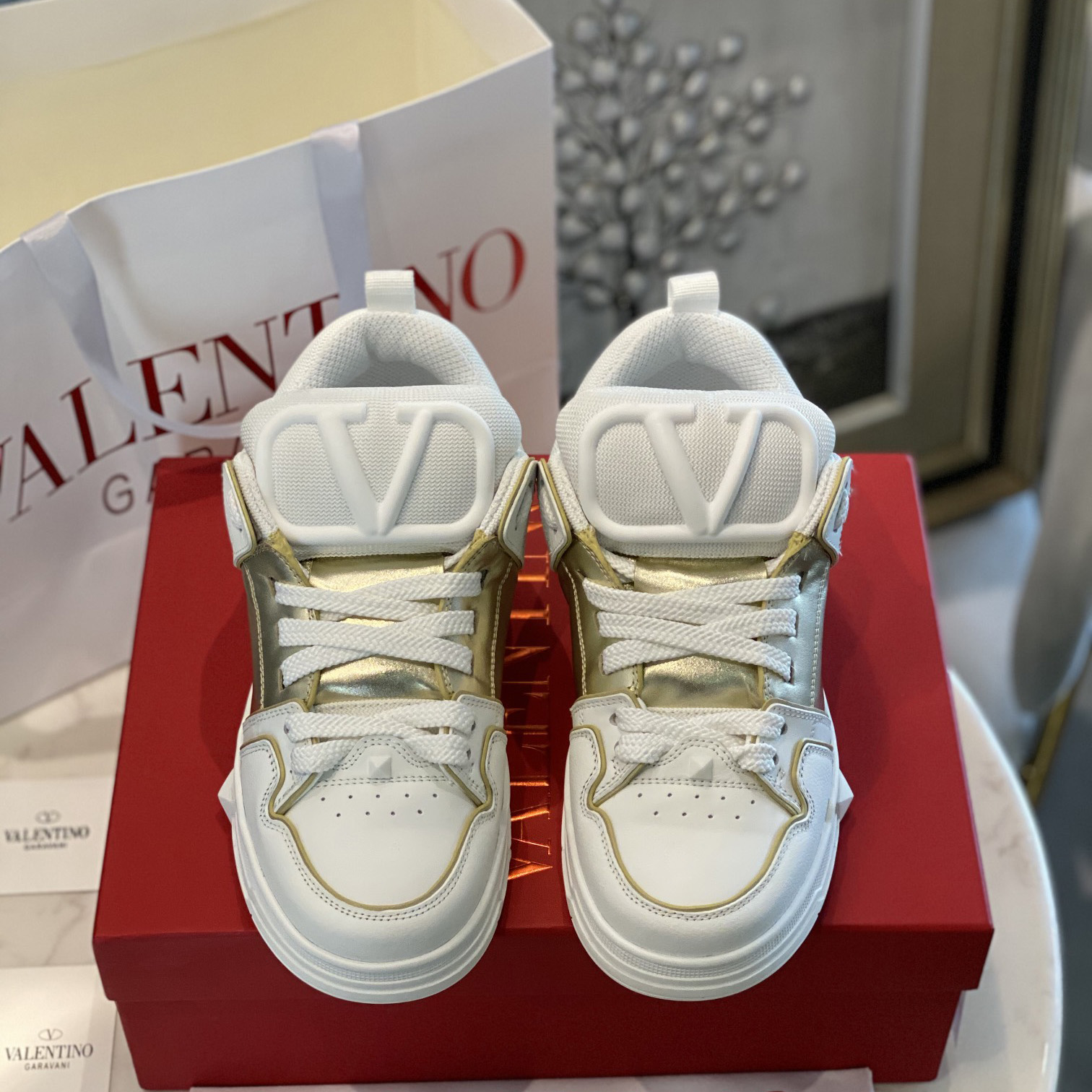 Valenti Open Skate Calfskin And Fabric Sneaker  - PerfectKickZ