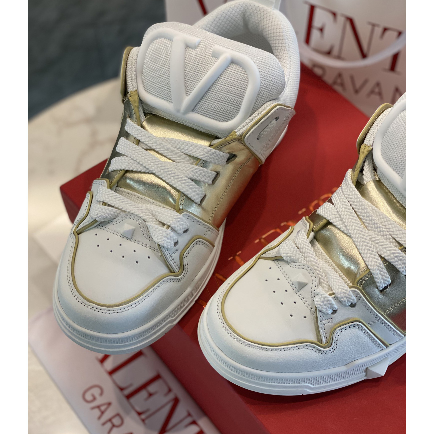 Valenti Open Skate Calfskin And Fabric Sneaker  - PerfectKickZ
