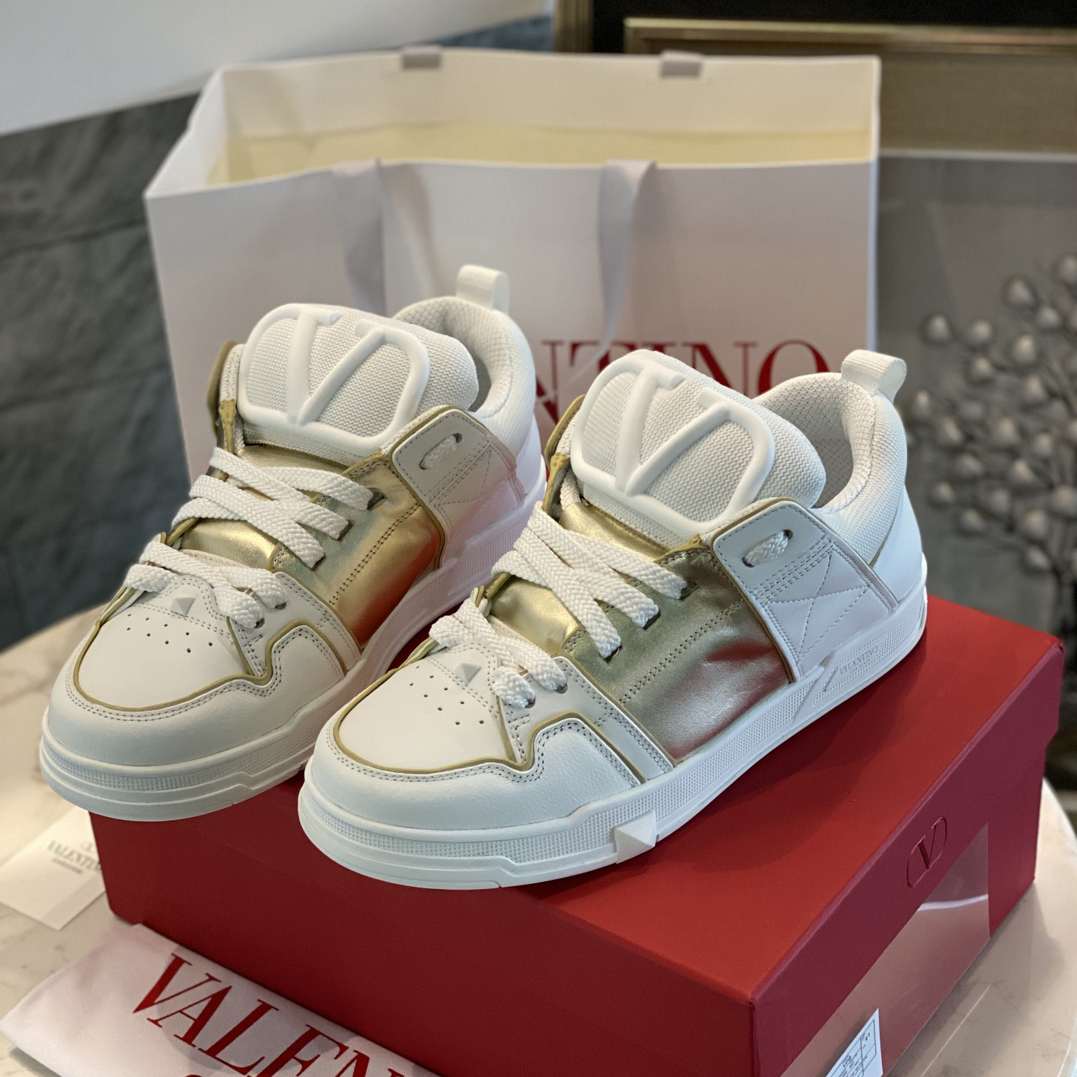 Valenti Open Skate Calfskin And Fabric Sneaker  - PerfectKickZ