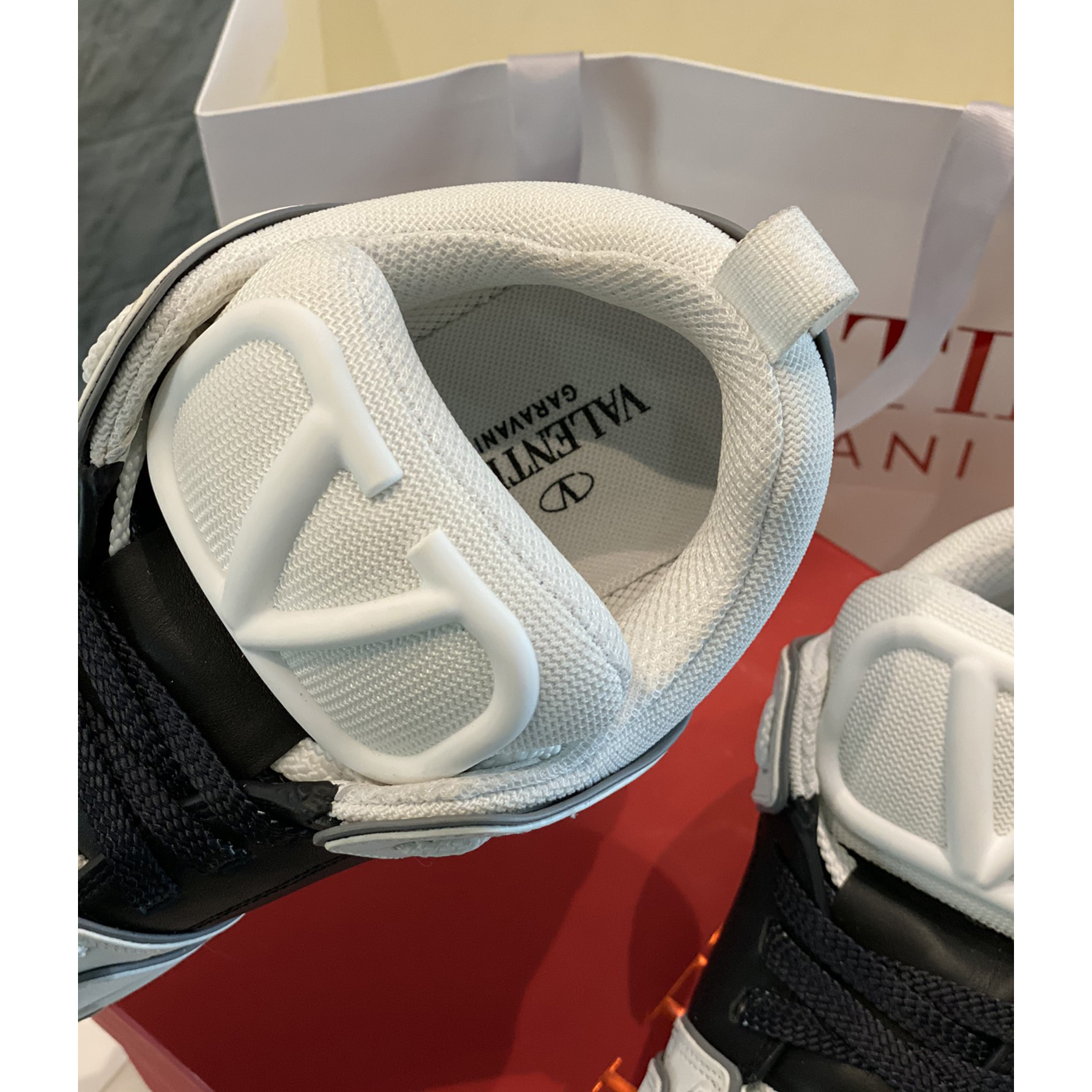 Valenti  Open Skate Calfskin And Fabric Sneaker In White/Black - PerfectKickZ