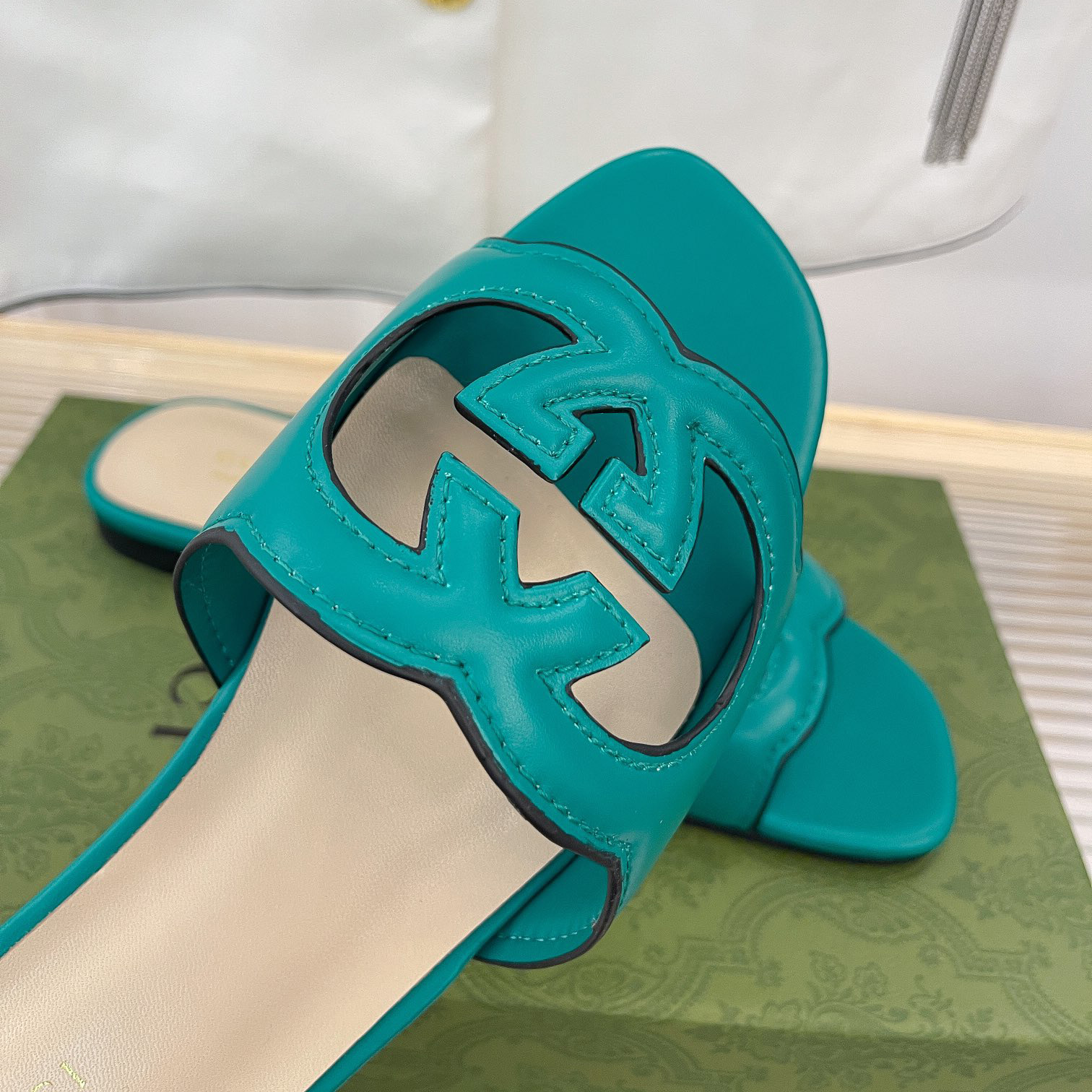 Gucci Women's Interlocking G Cut-Out Slide Sandal - PerfectKickZ