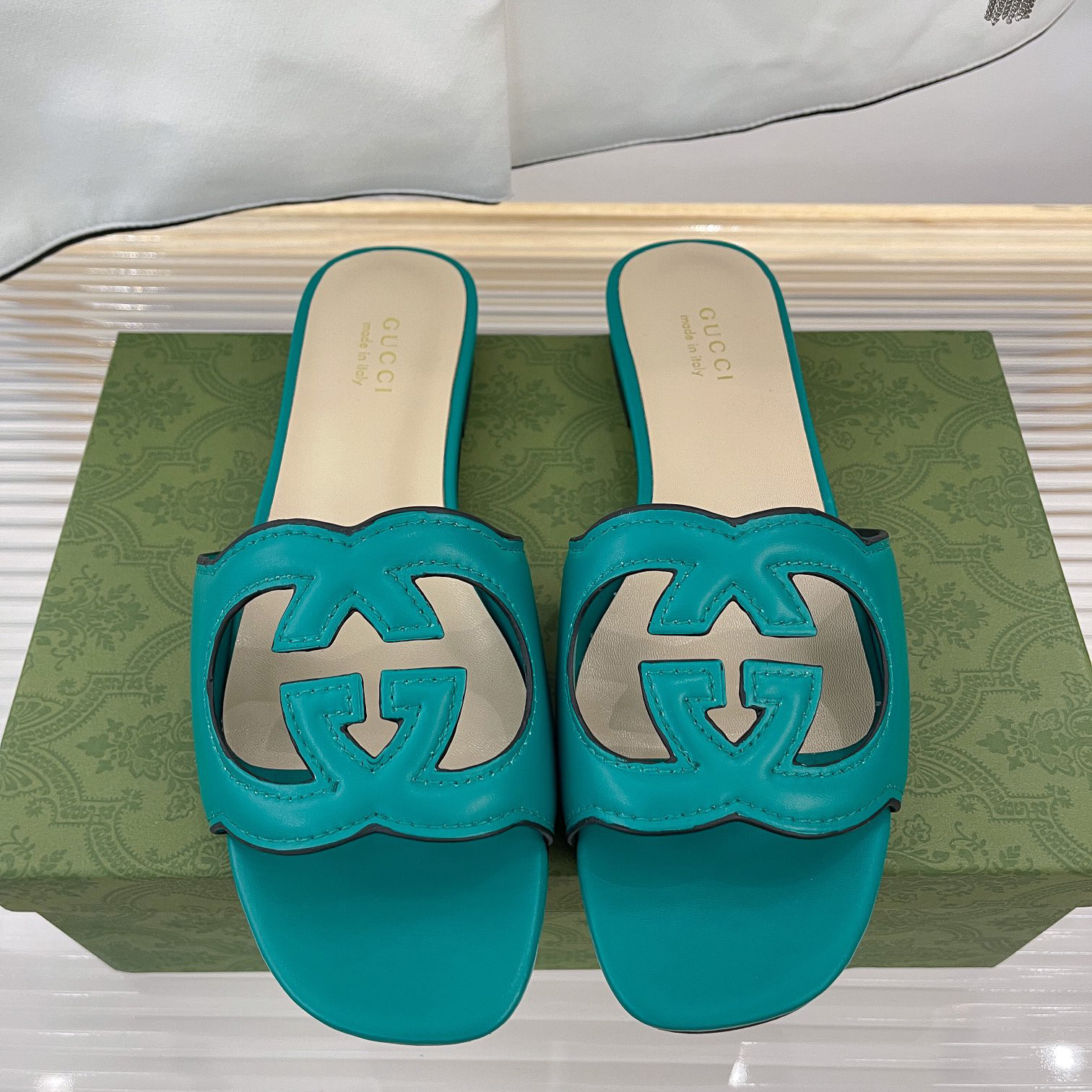 Gucci Women's Interlocking G Cut-Out Slide Sandal - PerfectKickZ