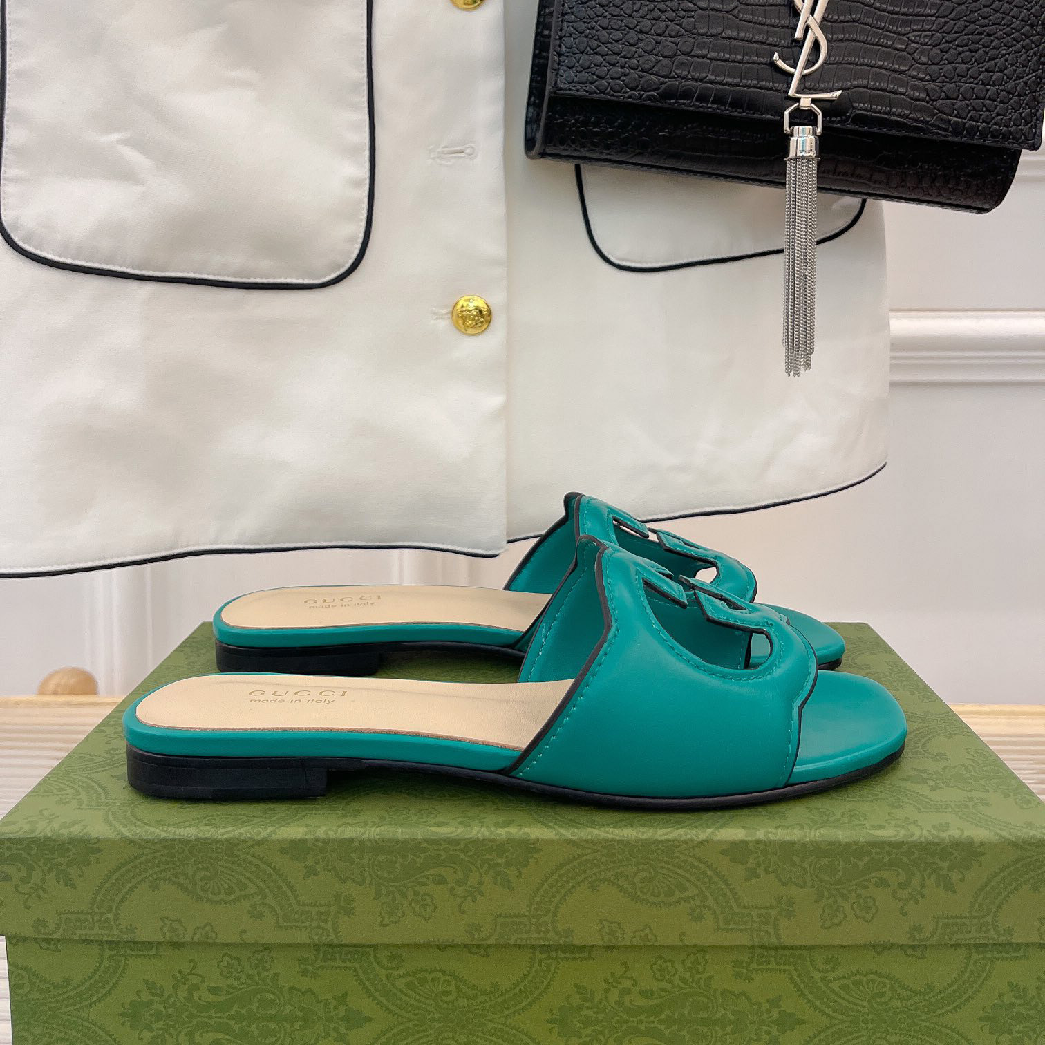 Gucci Women's Interlocking G Cut-Out Slide Sandal - PerfectKickZ