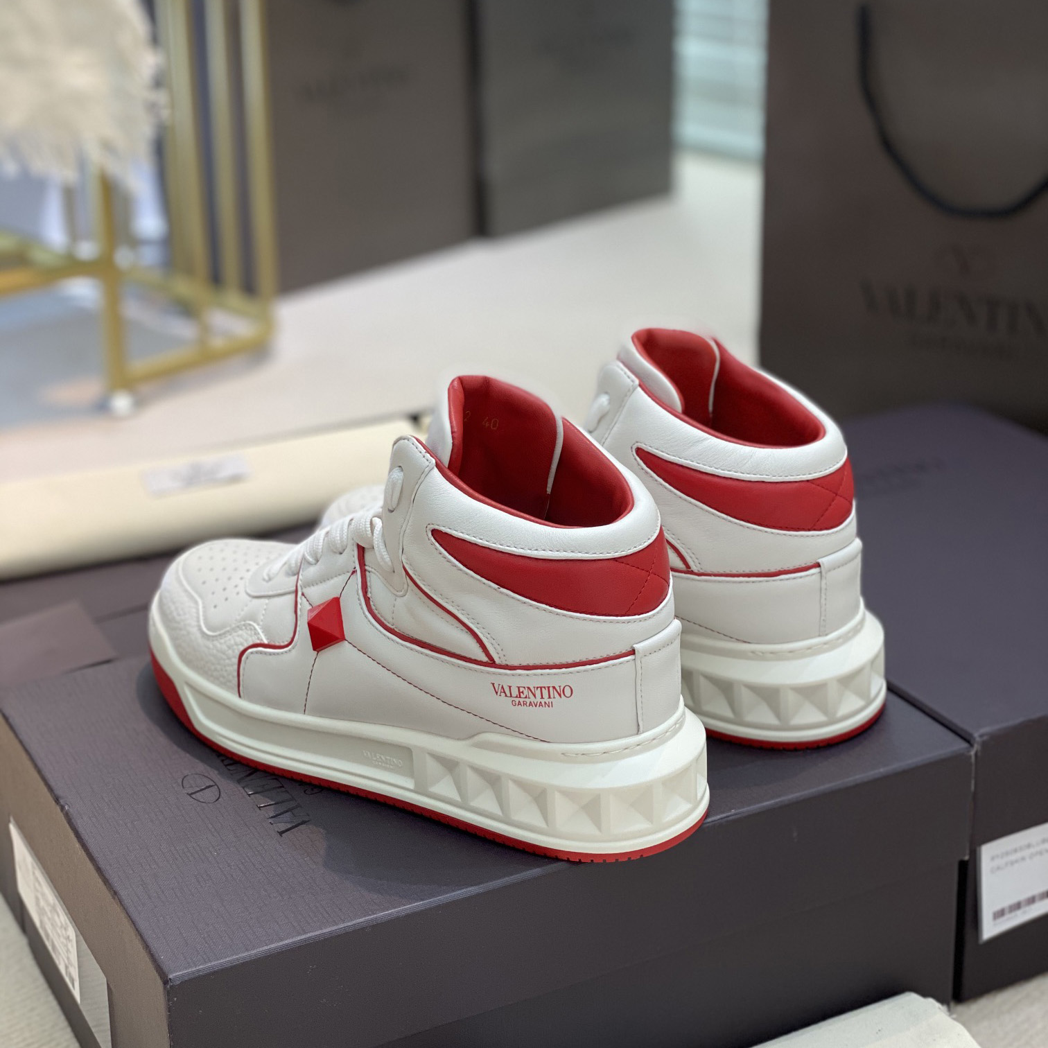 Valenti One Stud Mid-Top Nappa Sneaker - PerfectKickZ