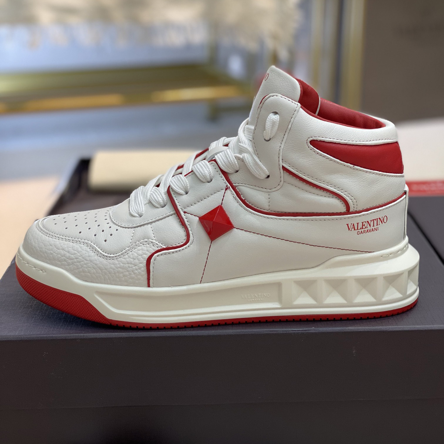Valenti One Stud Mid-Top Nappa Sneaker - PerfectKickZ