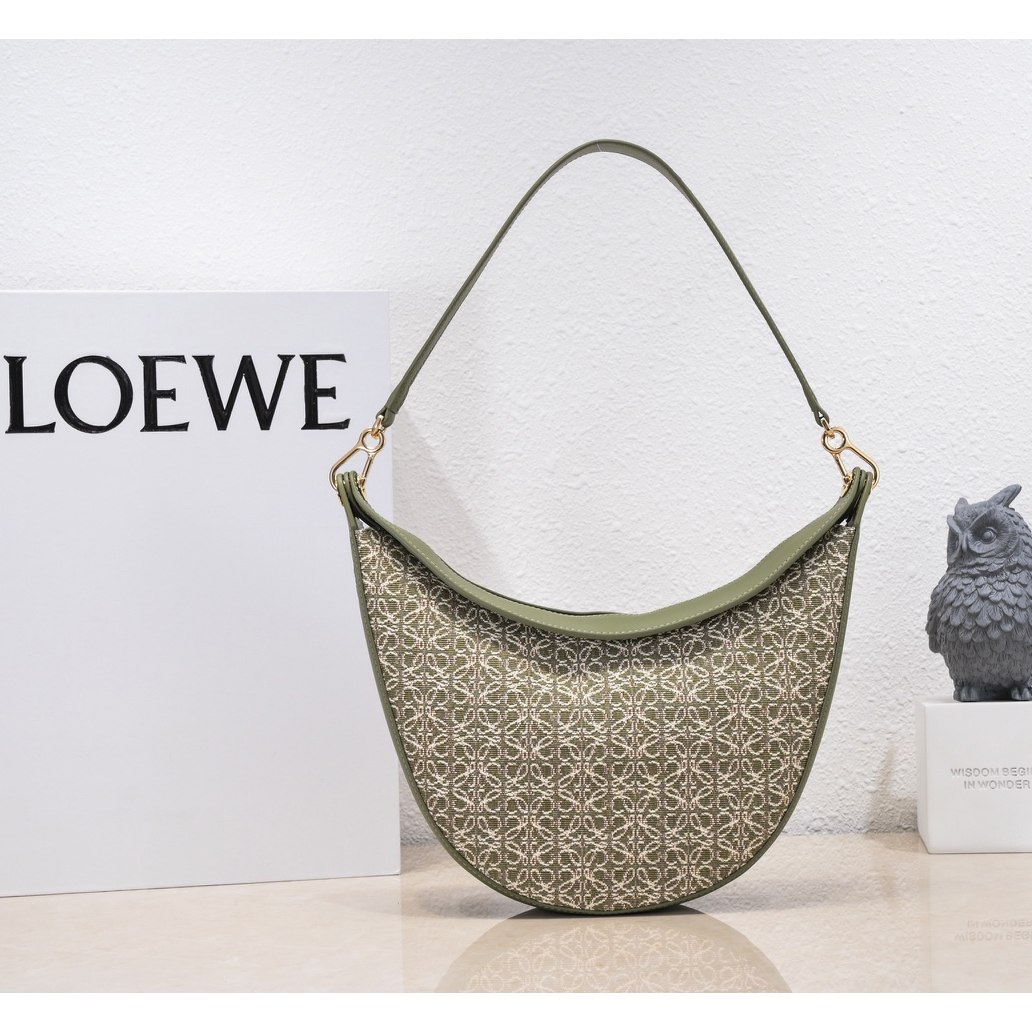 Loewe Luna Bag In Anagram Jacquard And Classic Calfskin(29.5-27-8cm) - PerfectKickZ