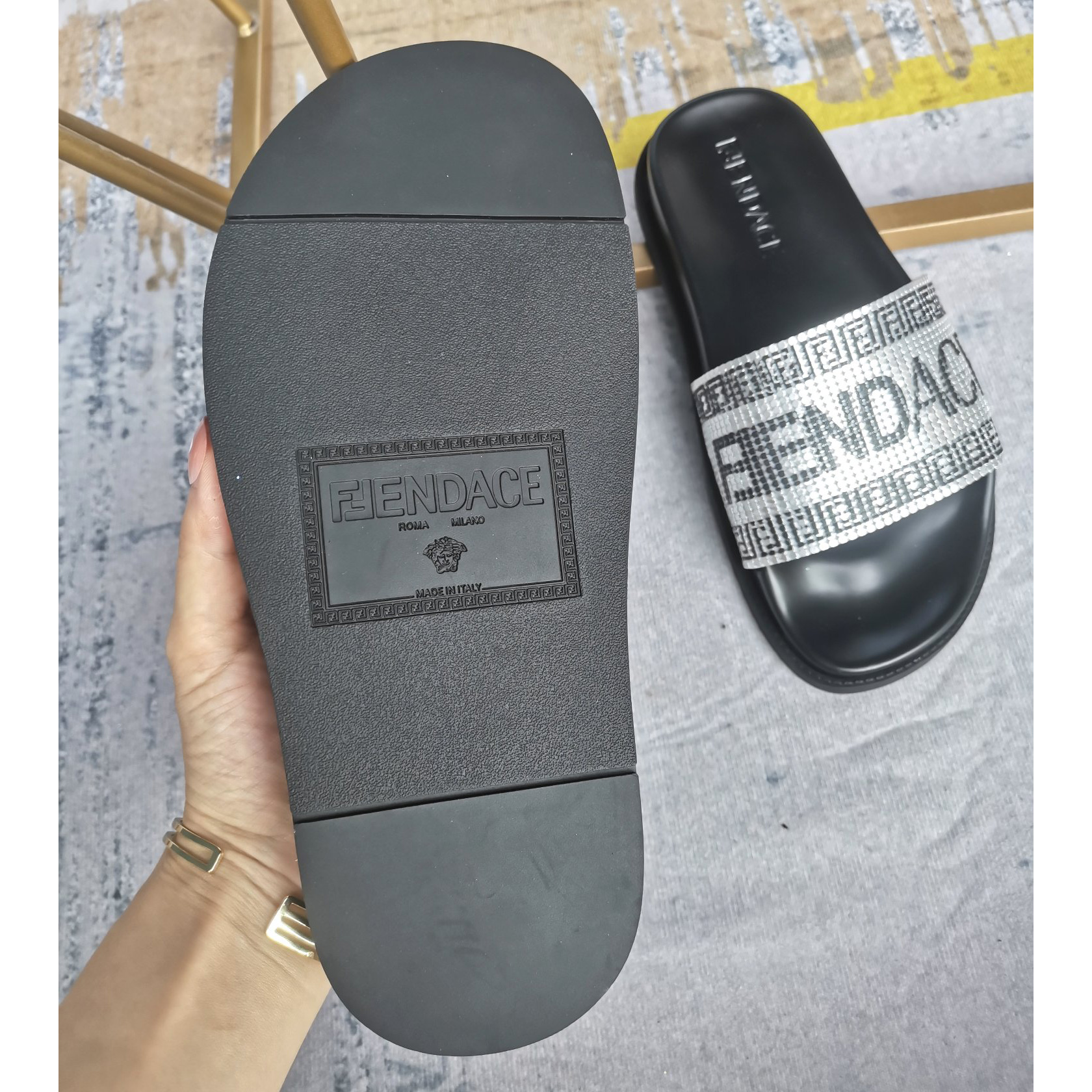 Versace x Fendi Fendace Logo Sandals  - PerfectKickZ