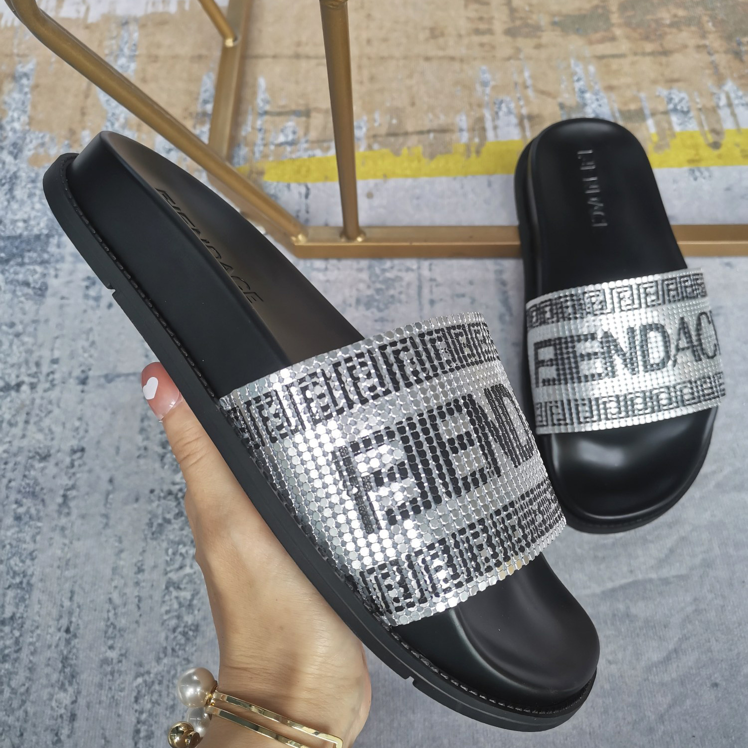 Versace x Fendi Fendace Logo Sandals  - PerfectKickZ