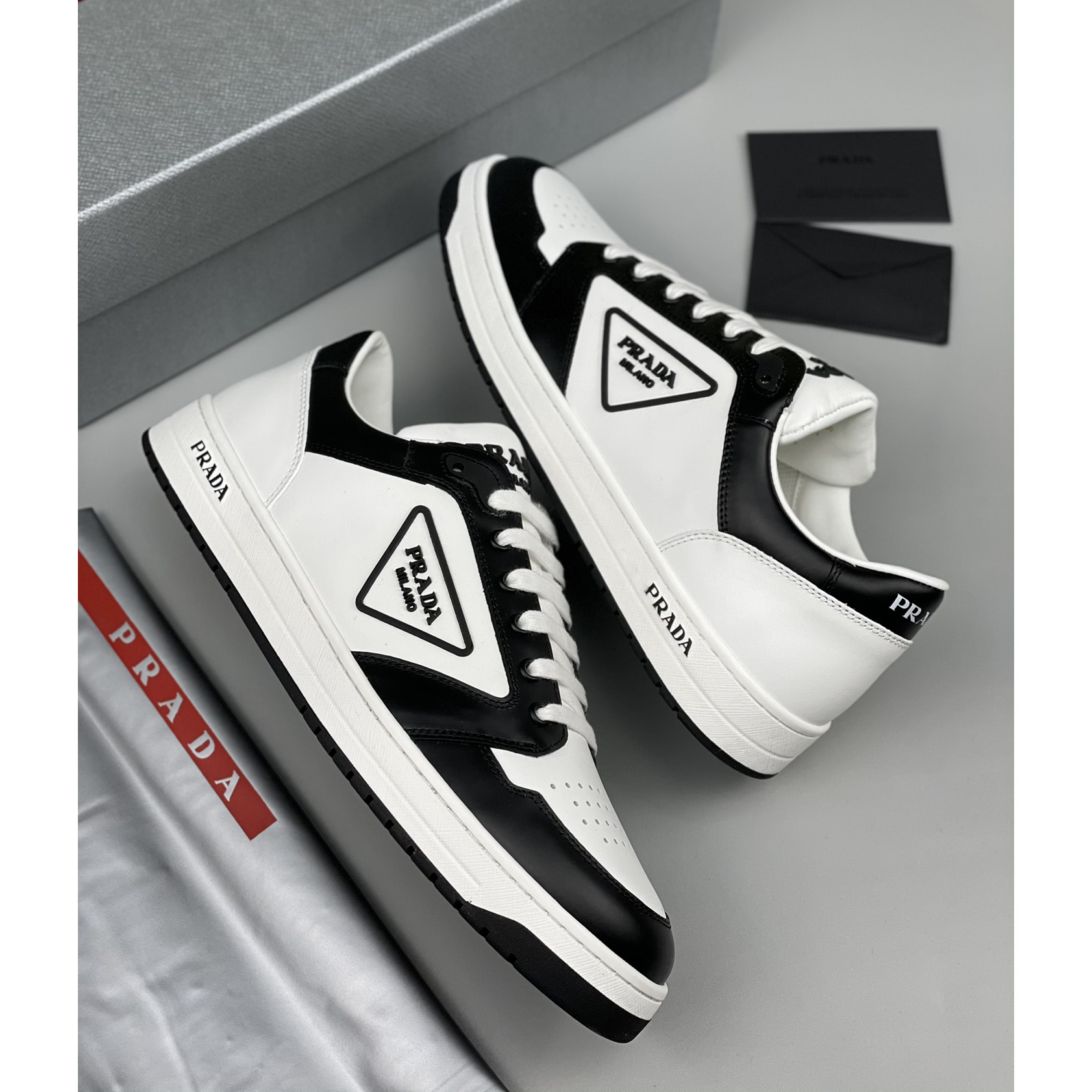 Prada District Leather Sneakers（Upon uk Size） - PerfectKickZ