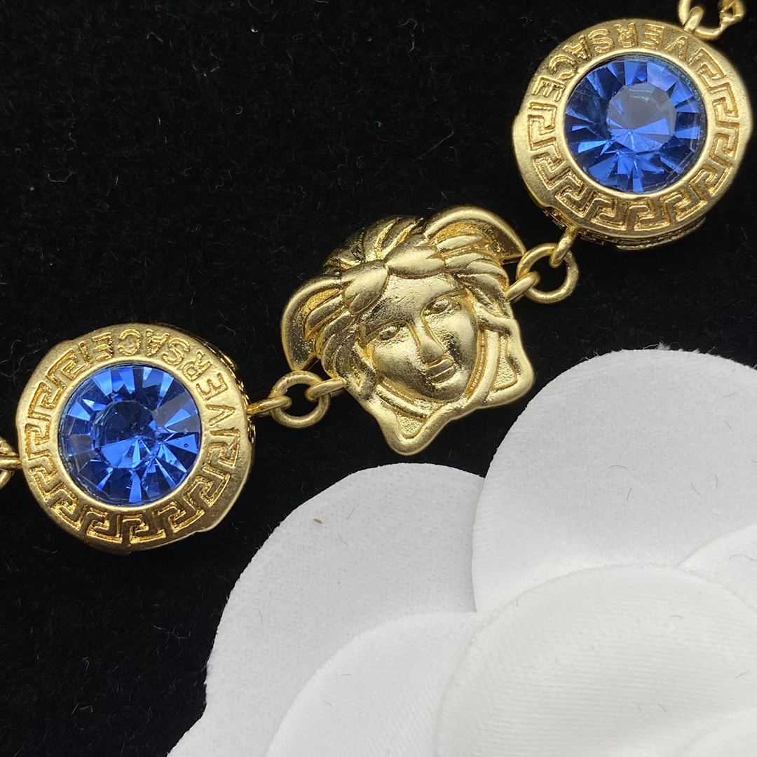 Versace  La Medusa Rhinestone Necklace - PerfectKickZ