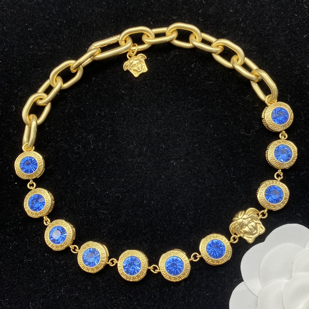 Versace  La Medusa Rhinestone Necklace - PerfectKickZ